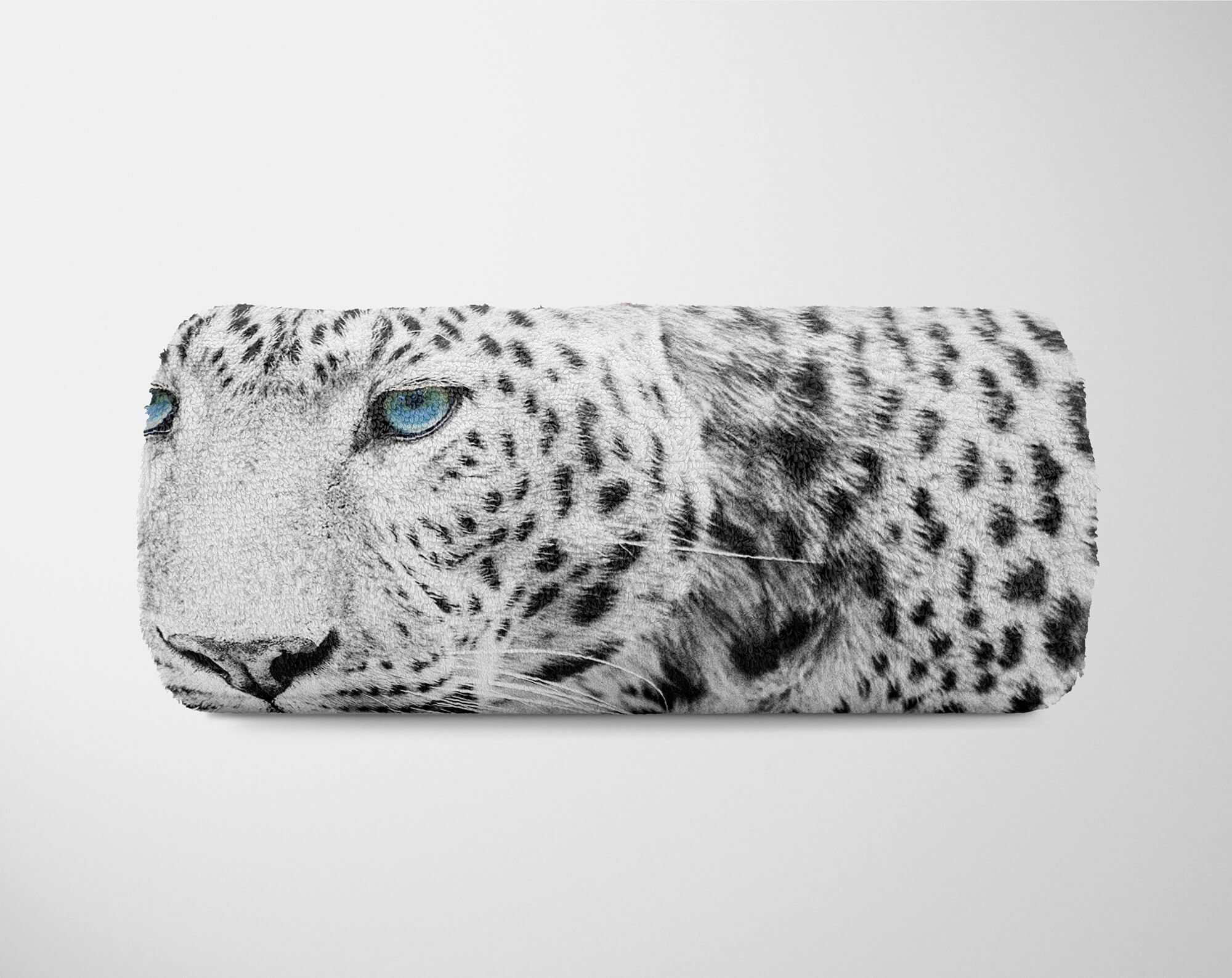 Saunatuch Wei, Jaguar Kuscheldecke mit Schwarz Handtücher Tiermotiv Handtuch Baumwolle-Polyester-Mix Art Strandhandtuch (1-St), Sinus Handtuch