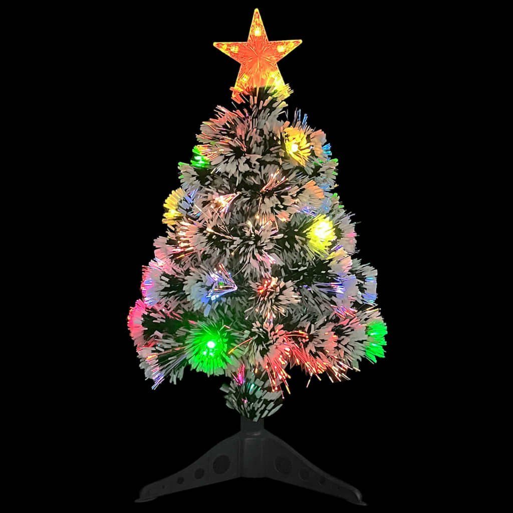 vidaXL Künstlicher Weihnachtsbaum Künstlicher Weihnachtsbaum mit LED Weiß Blau 64 cm Glasfaser