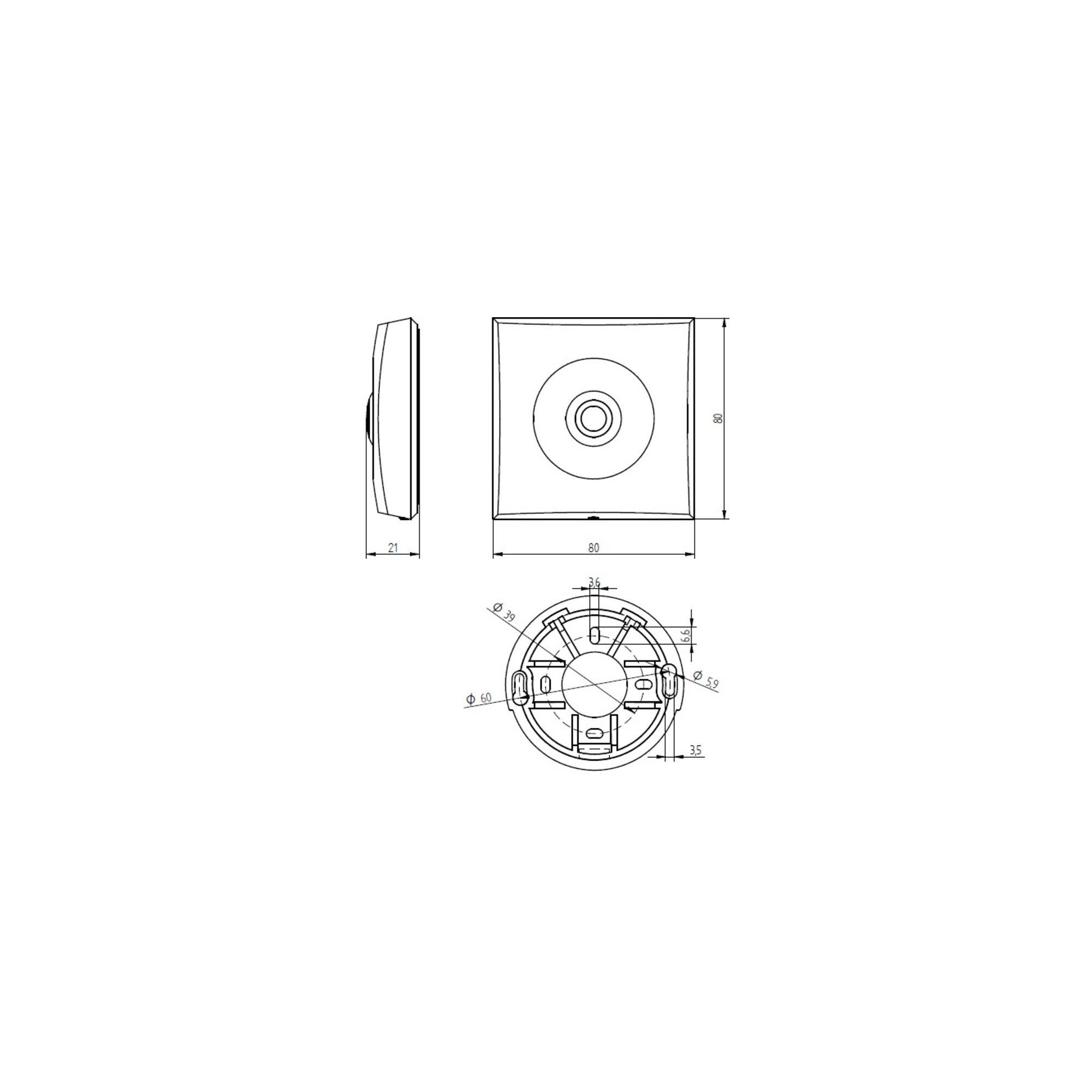GROTHE Schalter Grothe Etagenplatte 82x82mm, Edelstahl ETA S 200
