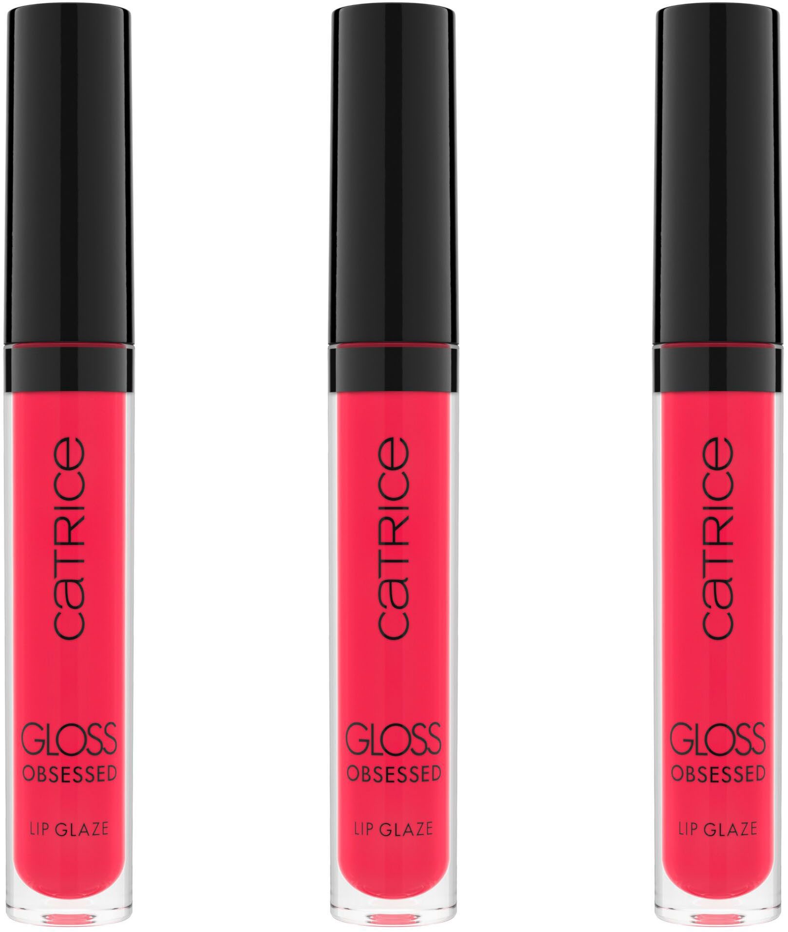 Catrice Lipgloss GLOSS OBSESSED LIP GLAZE, 3-tlg., angereichert mit Macadamia-Samenöl und Vitamin E, pflegt die Lippen