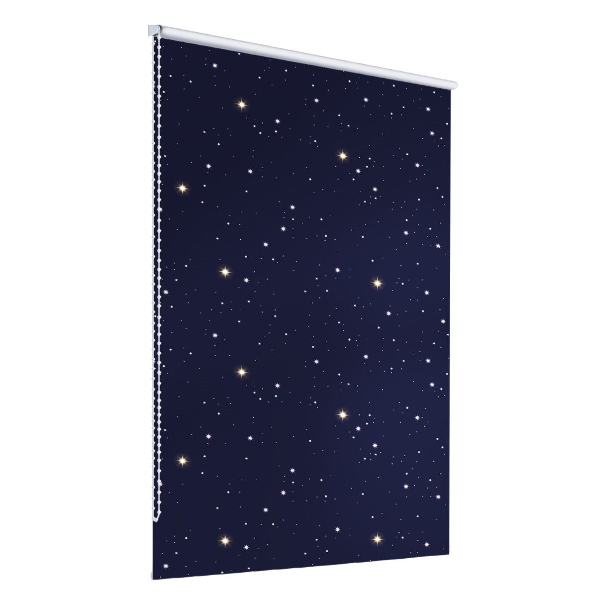 55x150 Befestigungsmaterial, Sternen, mit Klemmträger blau ECD Germany, cm, Doppelrollo