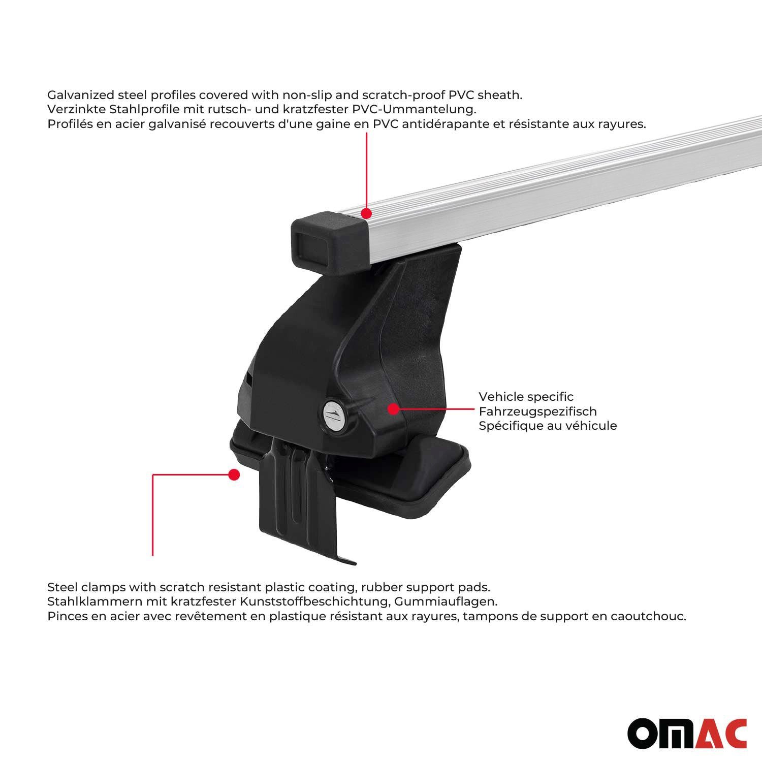 OMAC Dachträger Menabo Stahl Gepäckträger für BMW 2er F45 Active Tourer 2013-2024 (2-St), Wasserbeständig,Abnehmbar,Multifunktional,Leichtgewichtig