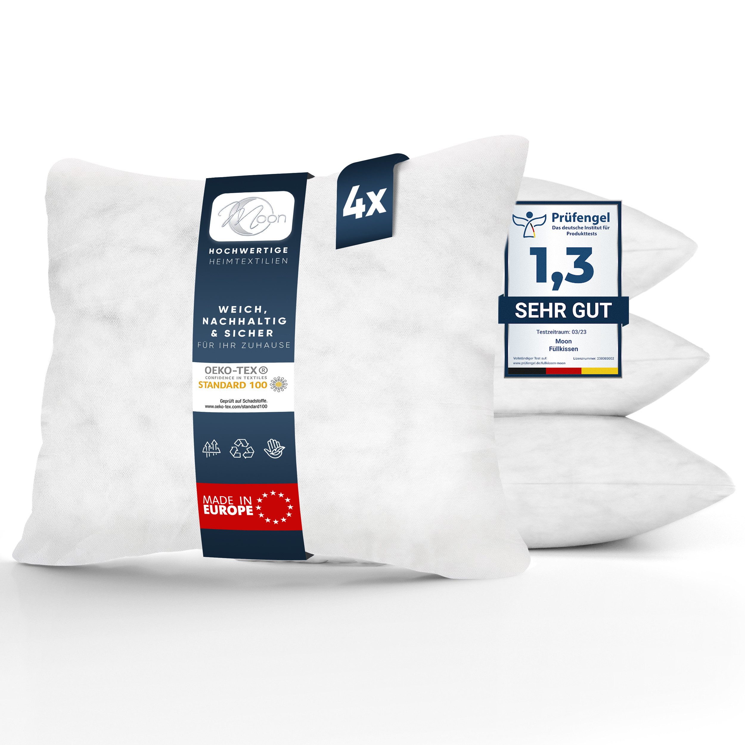 MOON Heimtextilien Sofakissen 4er Pack Füllkissen Innenkissen fest gefüllt Polyester Nonwoven Moon