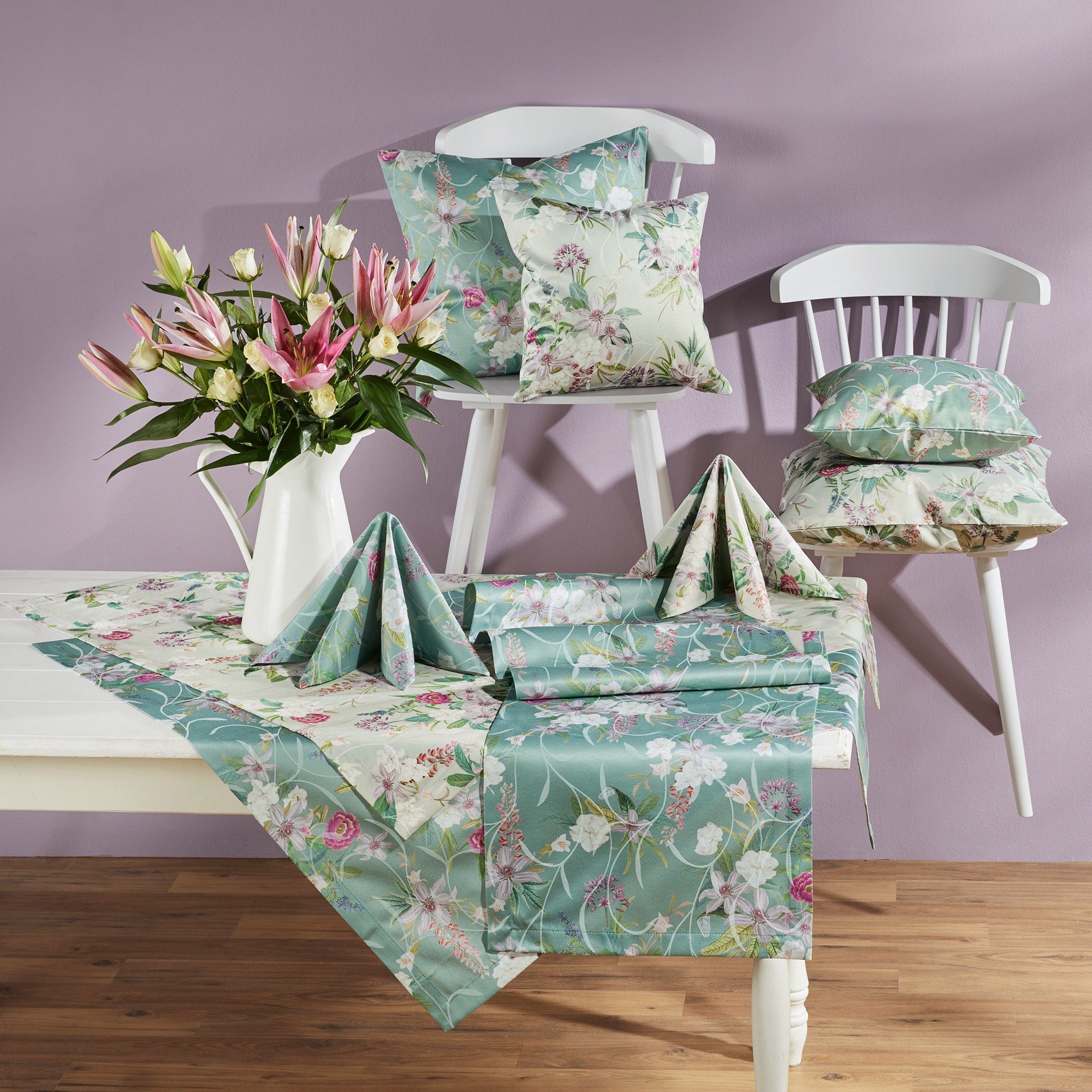 Erwin Müller Mitteldecke Mitteldecke, fleckabweisend Blumen