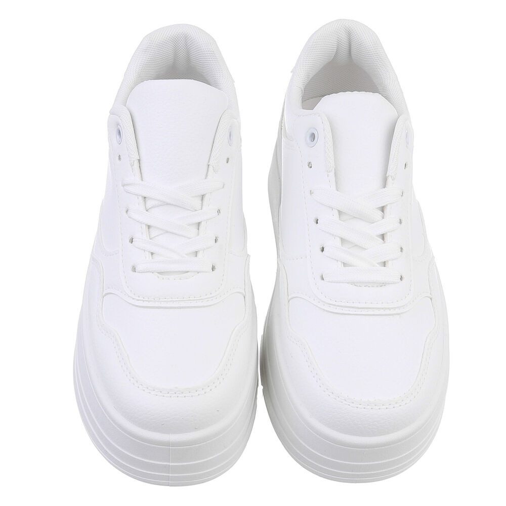 Ital-Design Damen Low-Top Freizeit Sneaker (88828677) Keilabsatz/Wedge Sneakers Low in Weiß