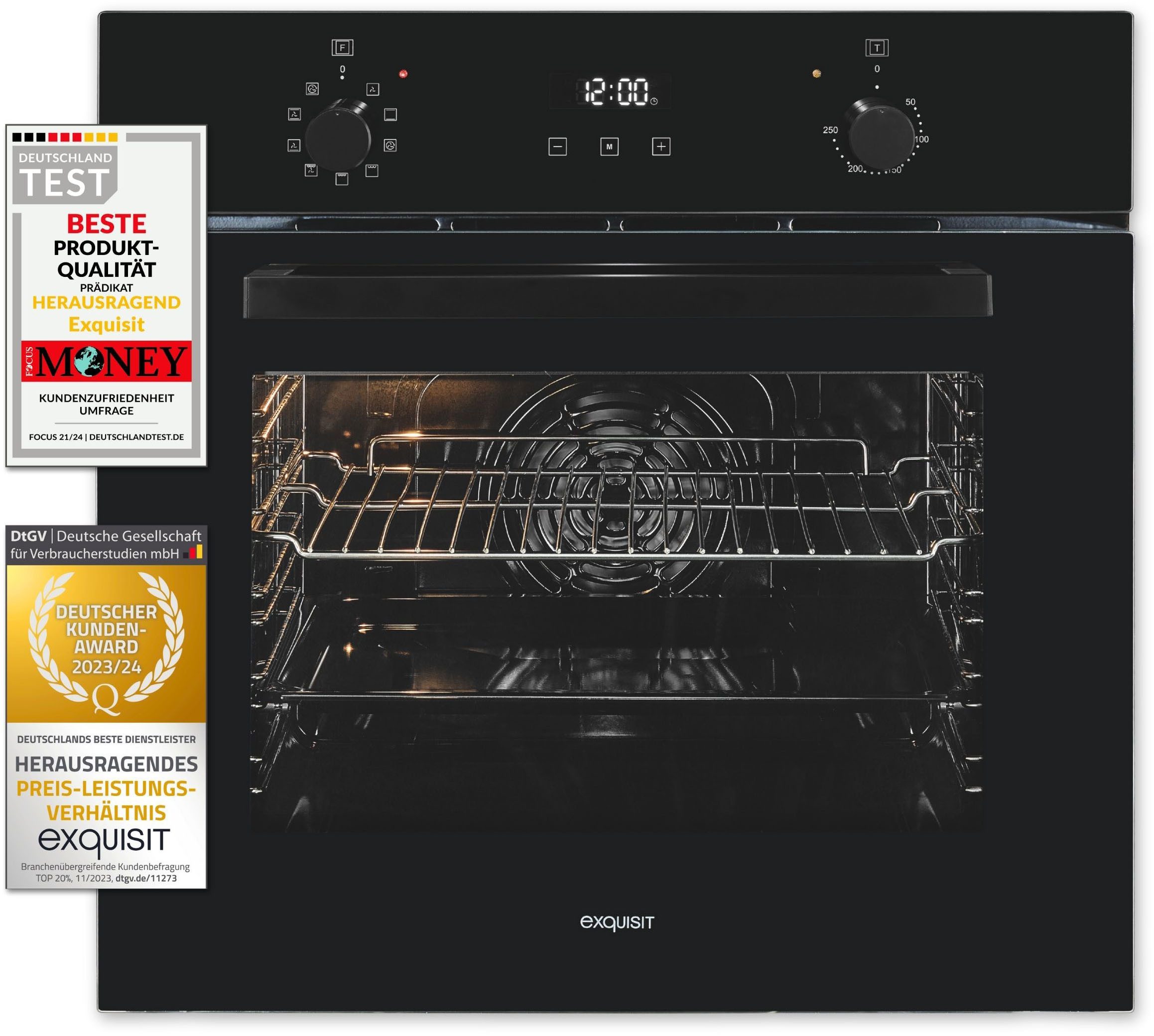 exquisit Backofen EBE257-H-020, Pizzafunktion – ideal für Pizza, Focaccia und mehr!