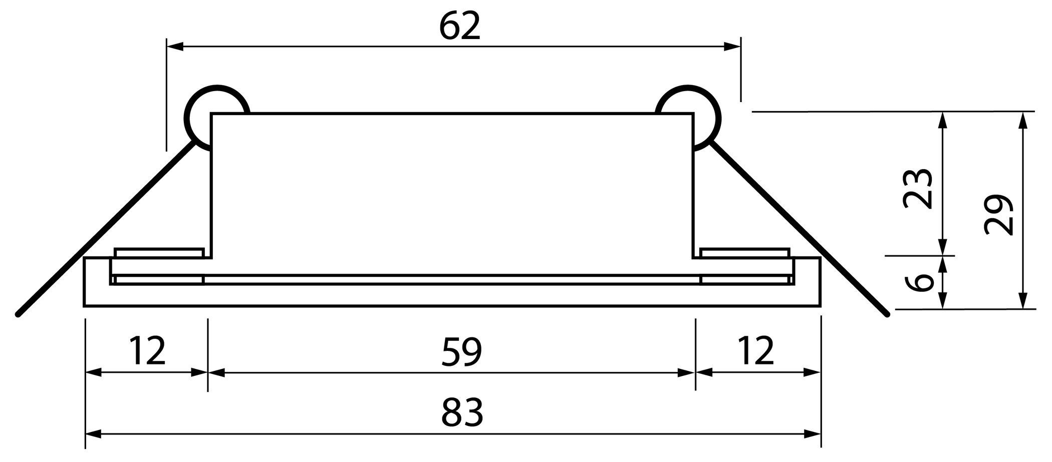 65mm Alu SEBSON Einbaustrahler LED Einbaustrahler Lochdurchmesser Fassung, inkl. GU10 IP65 Bad