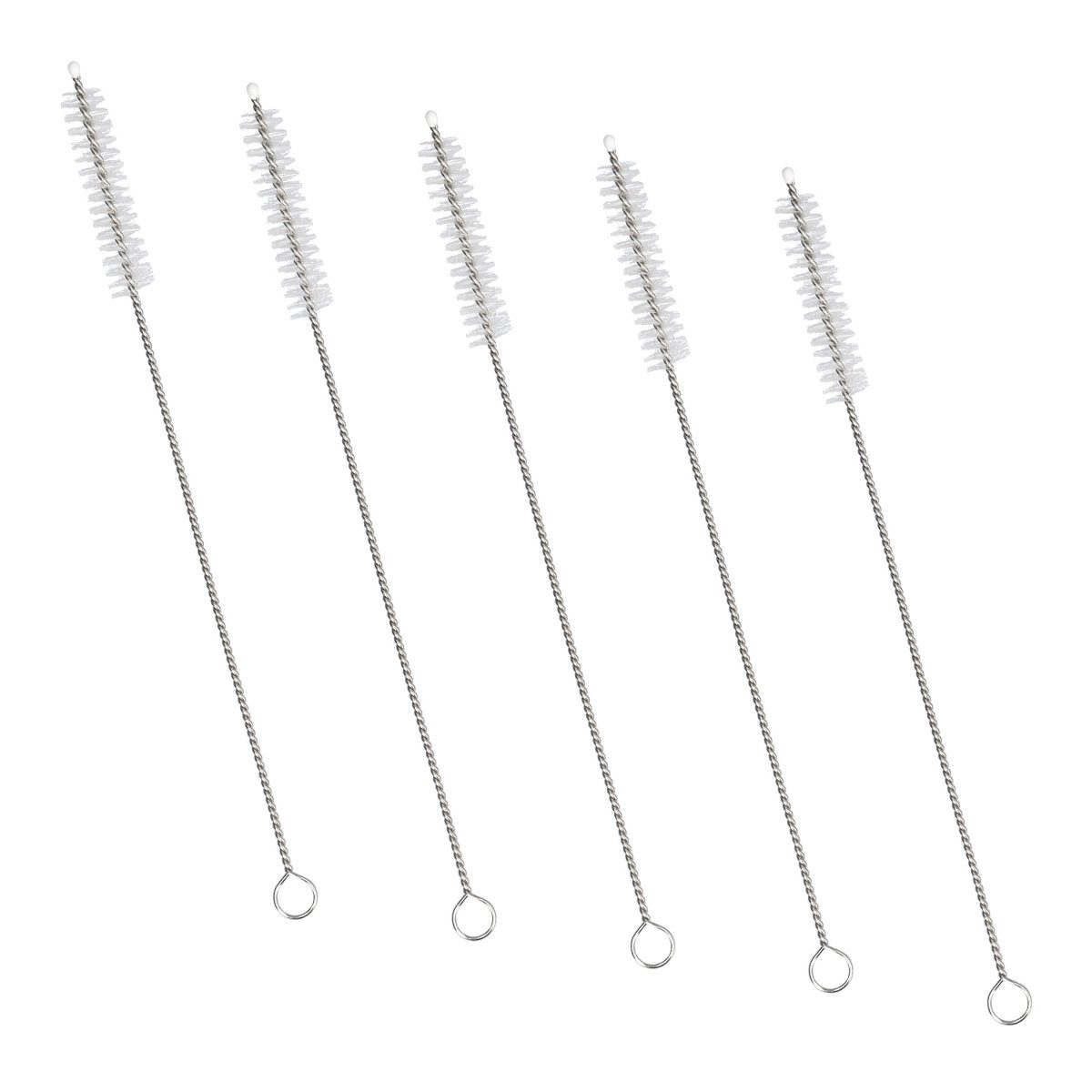 Set, Reinigung Bürste Strohhalm Navaris für Reinigungsbürste Edelstahl/Nylon, 5x