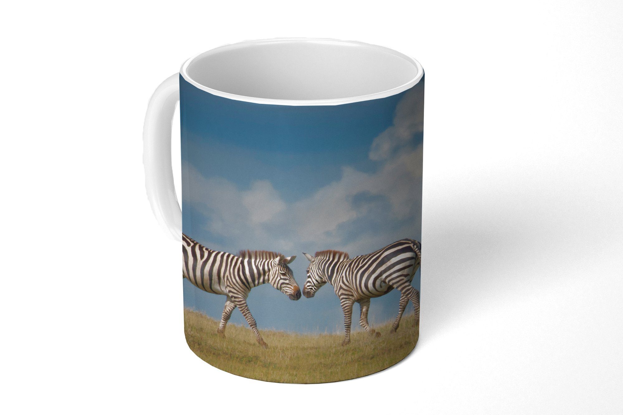 MuchoWow Tasse Verliebte Zebras, Becher, Keramik, Teetasse, Teetasse, Geschenk Kaffeetassen