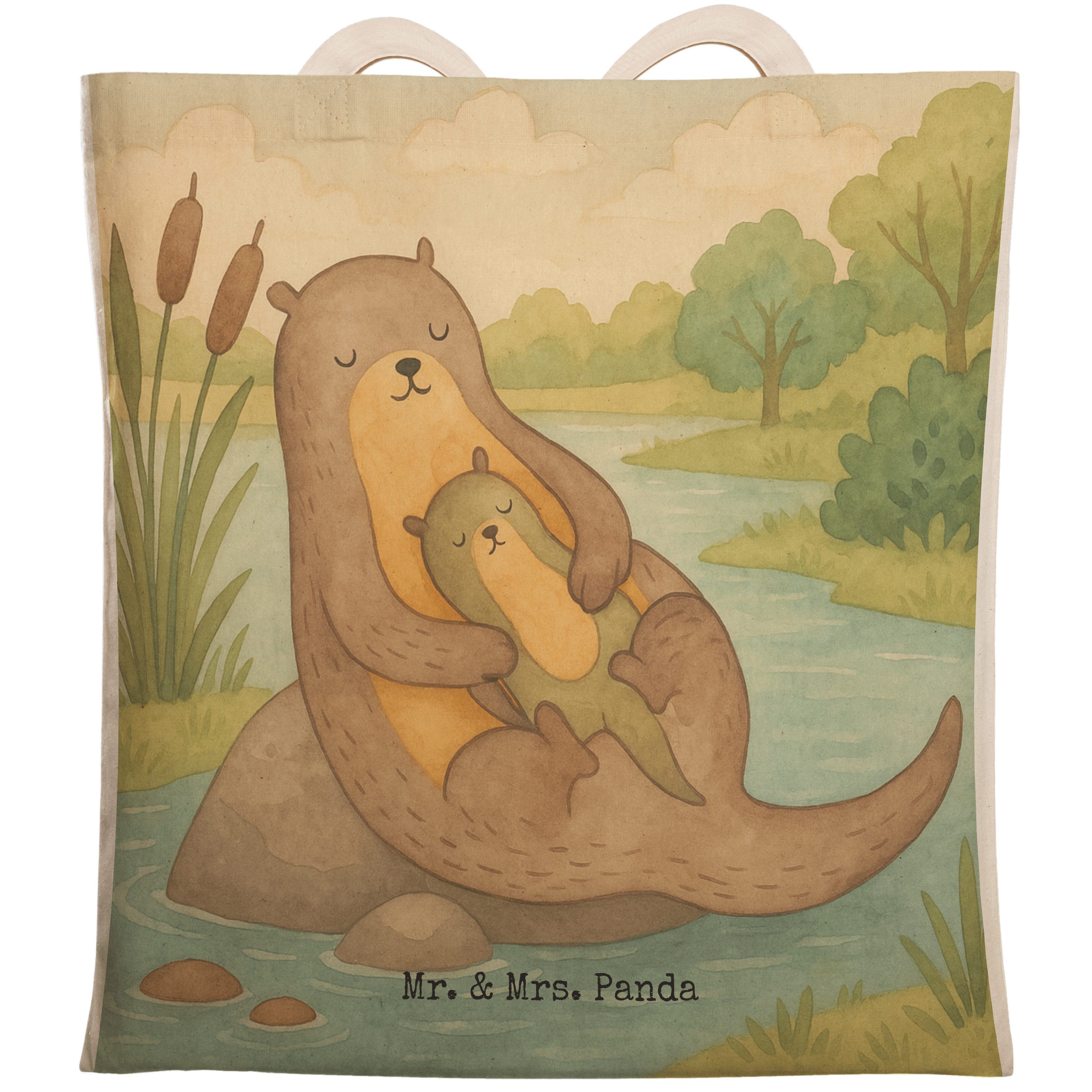 Tragetasche Otter Kind Design, Tote Bag, Weiß, Mutter, Beuteltasche, Baby, Einkau