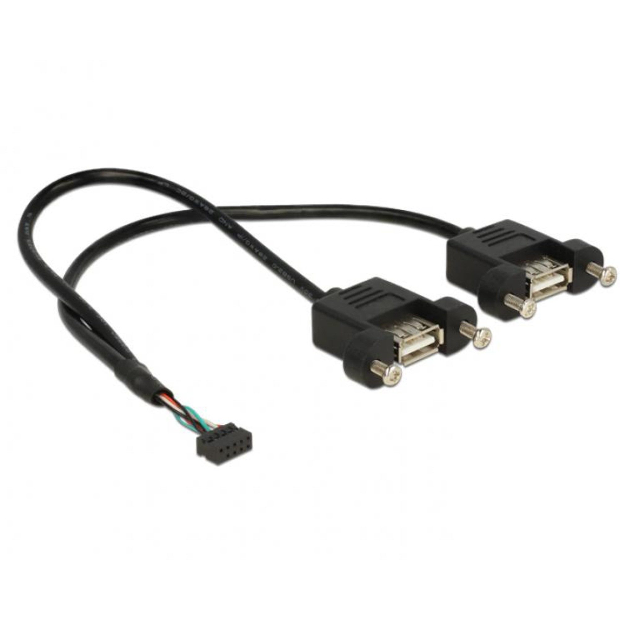 DeLOCK USB 2.0 Kabel, 2mm 10Pin Header > 2x USB-A USB-Kabel