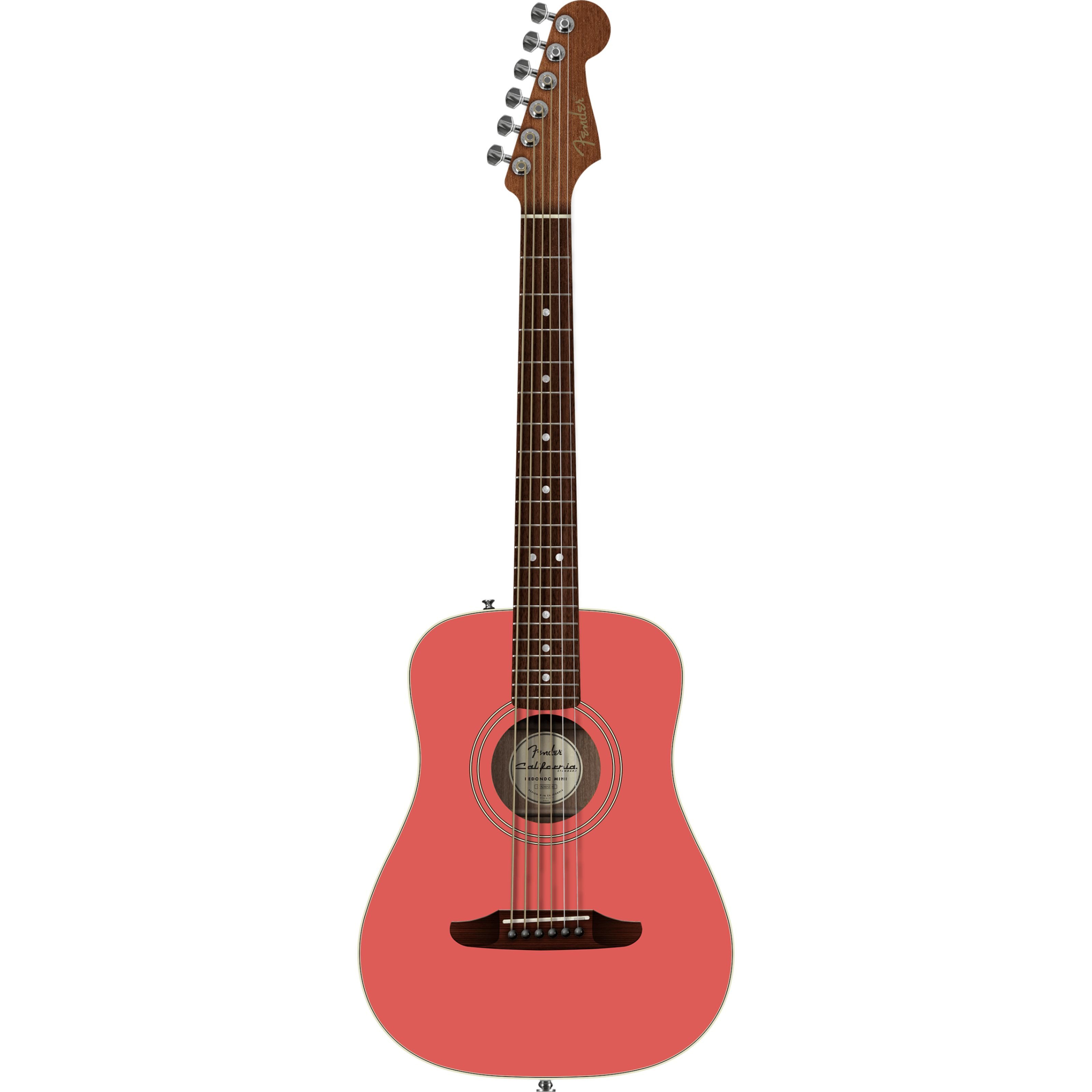 Fender Westerngitarre, Westerngitarren, Mini Gitarren, California Standard Redondo Mini Fiesta Red - Westerngitarre