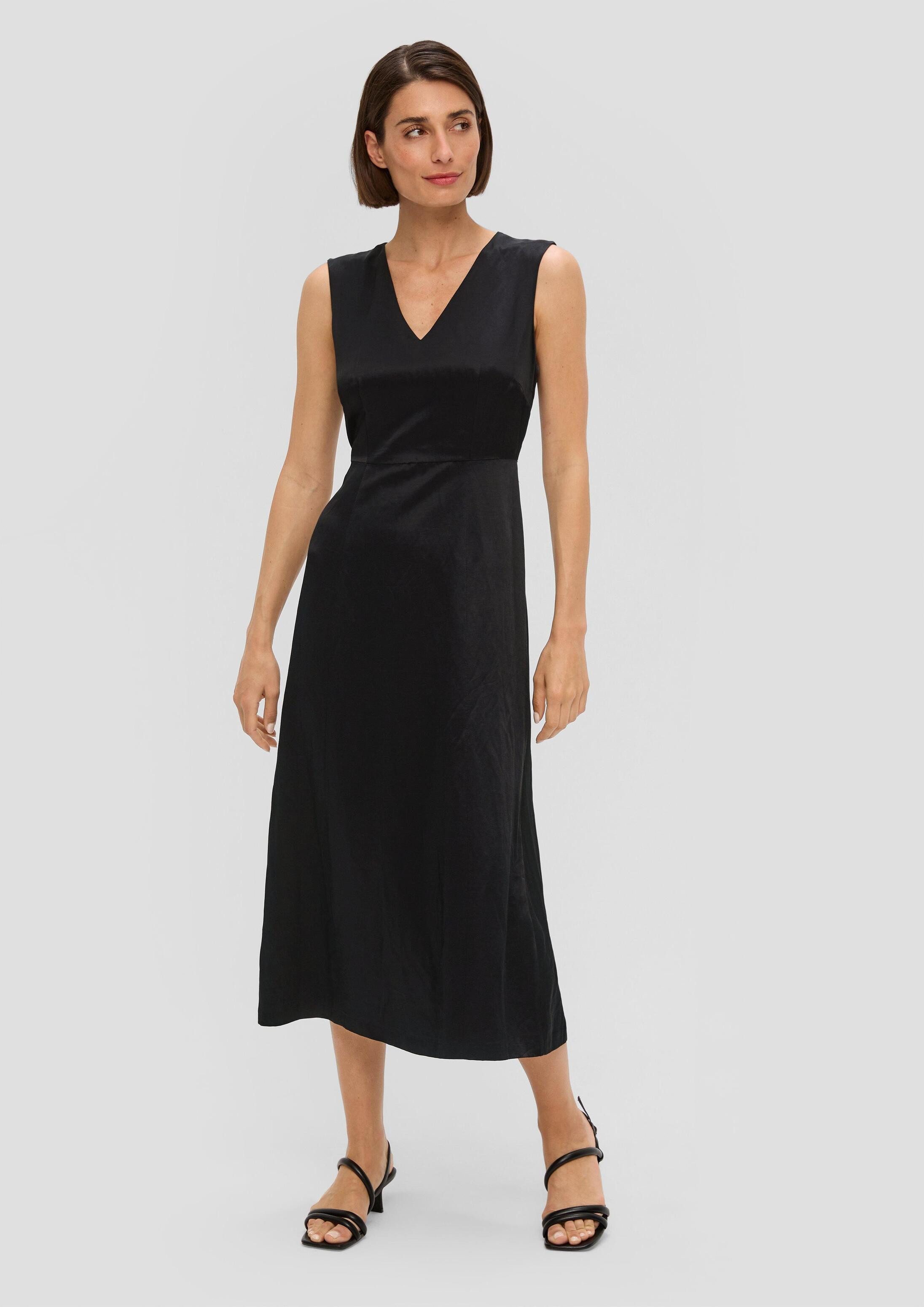 s.Oliver Midikleid Kleid Maxi-Kleid aus Leinenmix