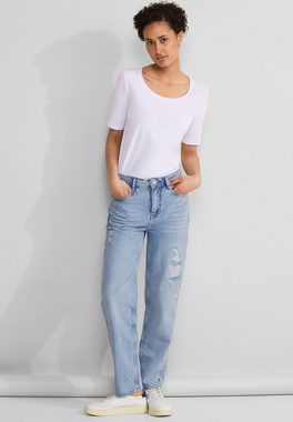 STREET ONE Straight-Jeans mit Löcher-Used-Look