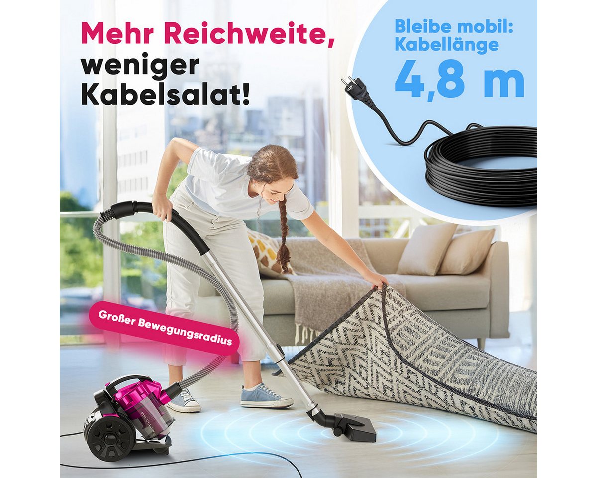 ProfiCare Bodenstaubsauger PC-BS 3134, Staubsauger beutellos, Bodenstaubsauger