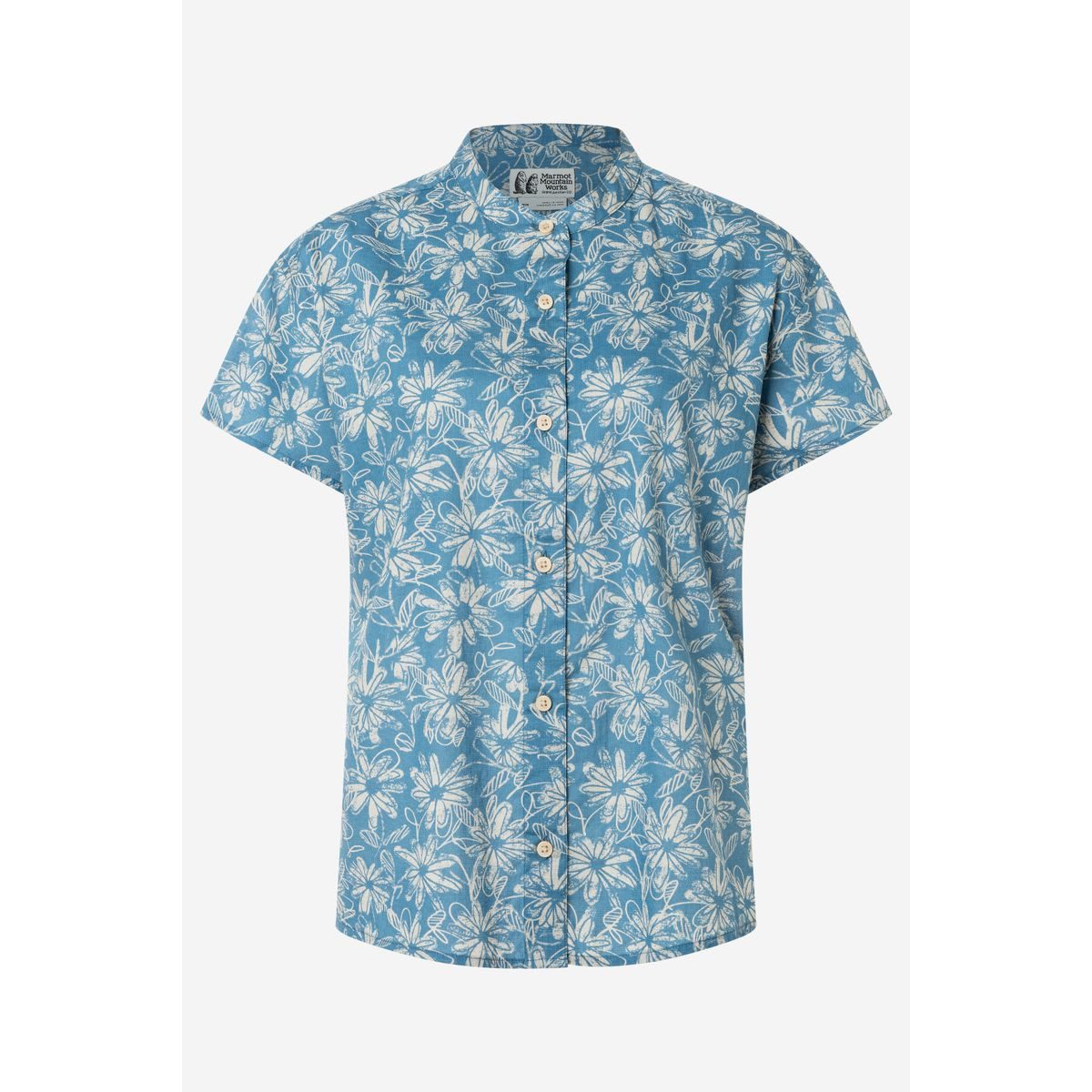 Marmot Outdoorbluse Wm's Rhea Short Sleeve Luftig-leichtes Kurzarmshirt aus Bio-Baumwolle und Hanf für Komfort