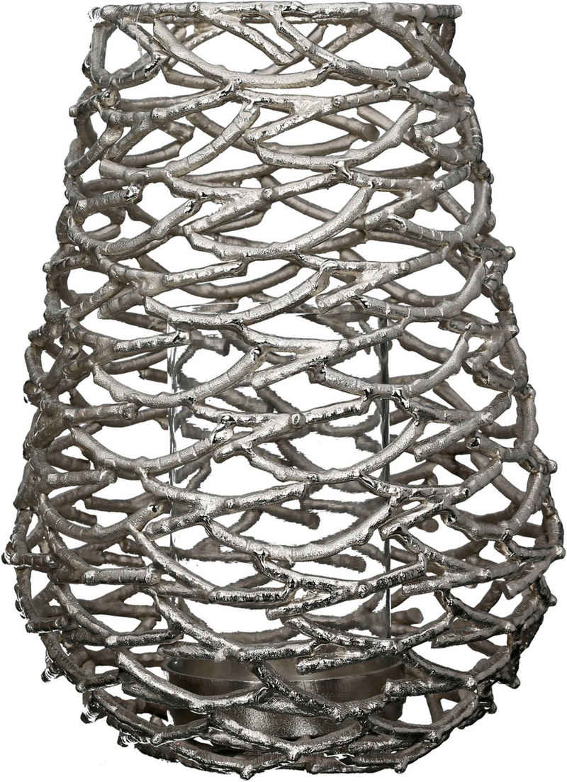 Casablanca by Gilde Windlicht Twigs (1 St), aus Aluminium, mit Glaseinsatz, Höhe ca. 31 cm