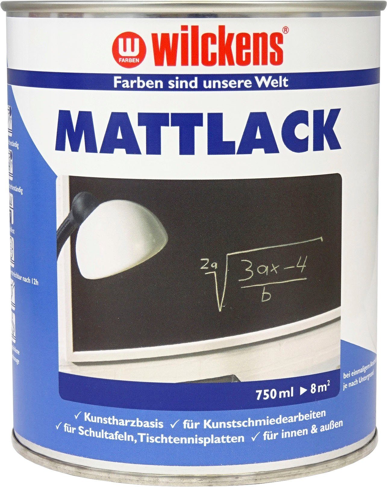 Mattlack Kunstharzlack Farben Wilckens Schwarz