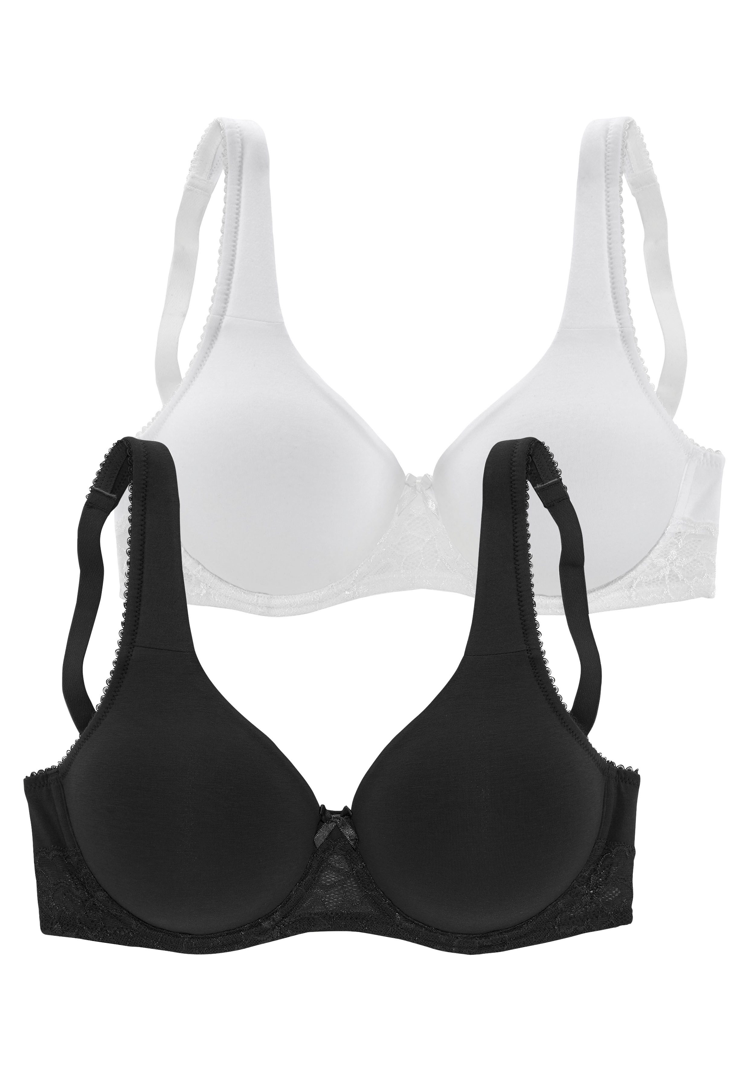 Nuance by Lascana T-Shirt-BH (Packung, 2 Stück) mit Bügel und nahtlosen Cups, aus Baumwoll-Qualität – Bild 2 von 4