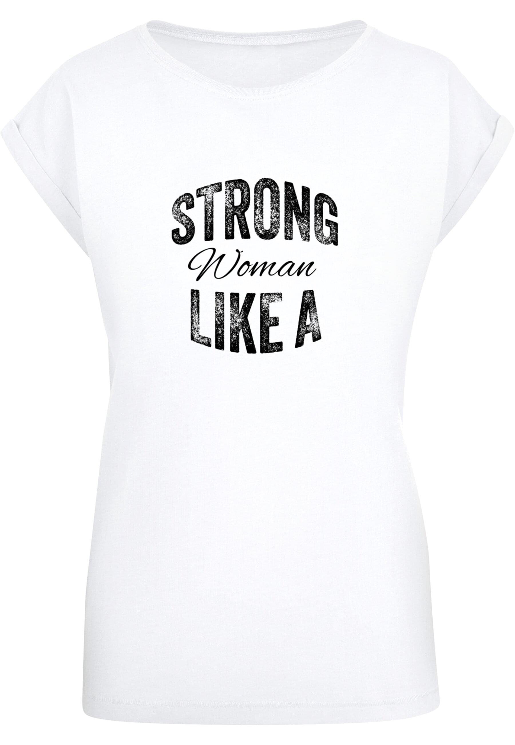 Ladies WD Tee Woman Shoulder Damen Strong Extended - Like (1-tlg) A T-Shirt Merchcode