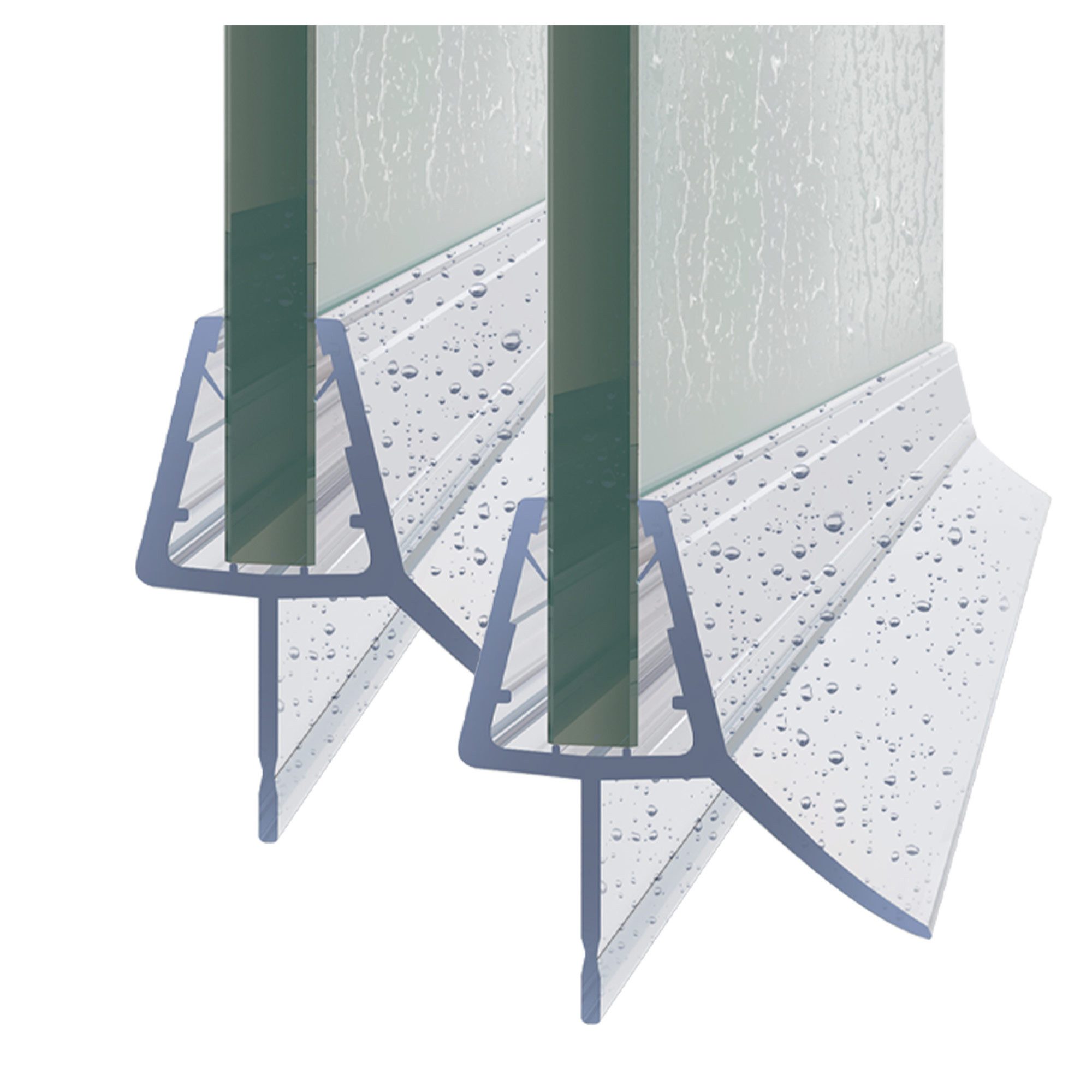 Duschdichtung Ersatzdichtung Wasserabweiser PVC 50-100cm für 6mm 8mm Glas Duschtür