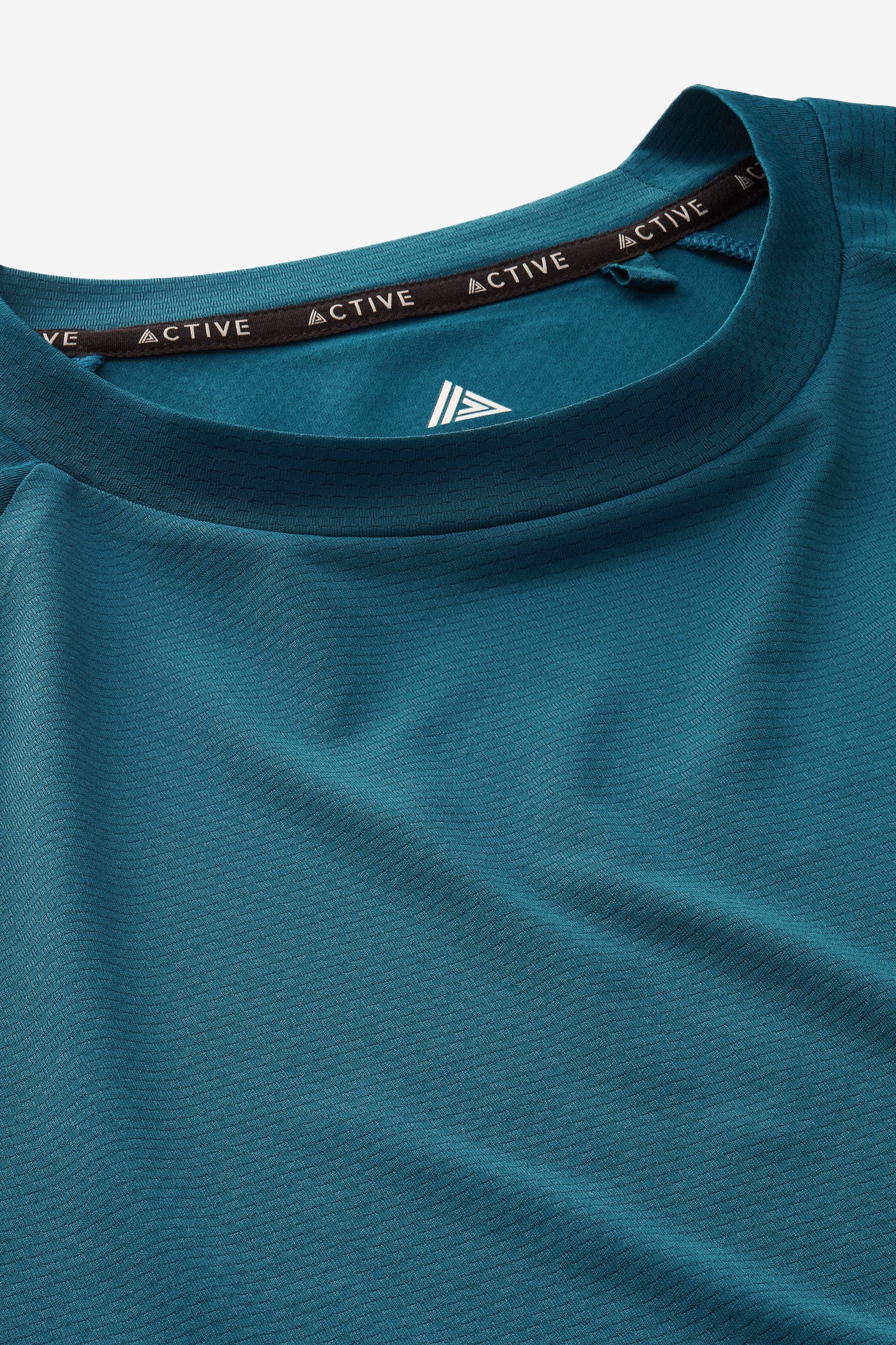Next Next Blue Strukturiertes (1-tlg) T-Shirt & Sports Teal Active Trainingsshirt