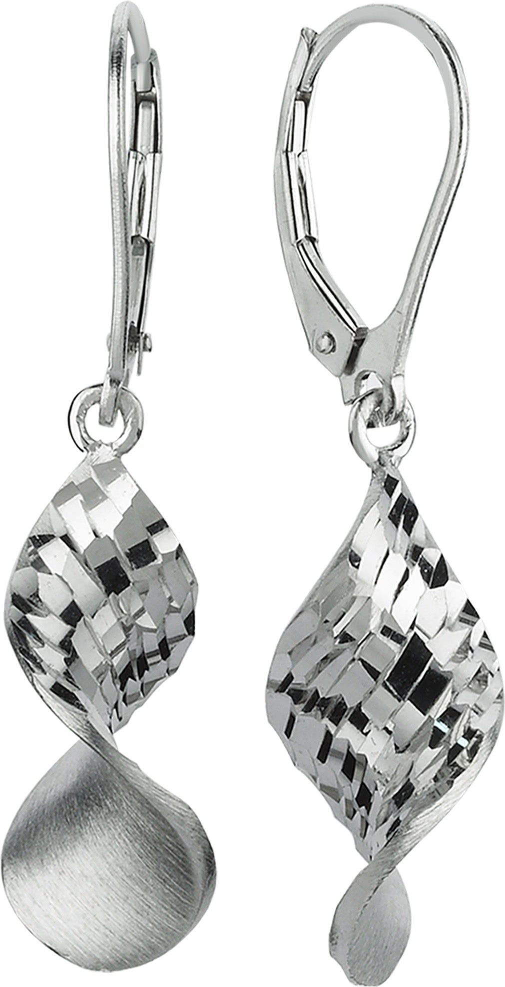 Balia Paar Ohrhänger Balia Damen Ohrringe matt (Ohrhänger), Damen Ohrhänger gedreht aus 925 Sterling Silber, Länge ca. 3,8cm