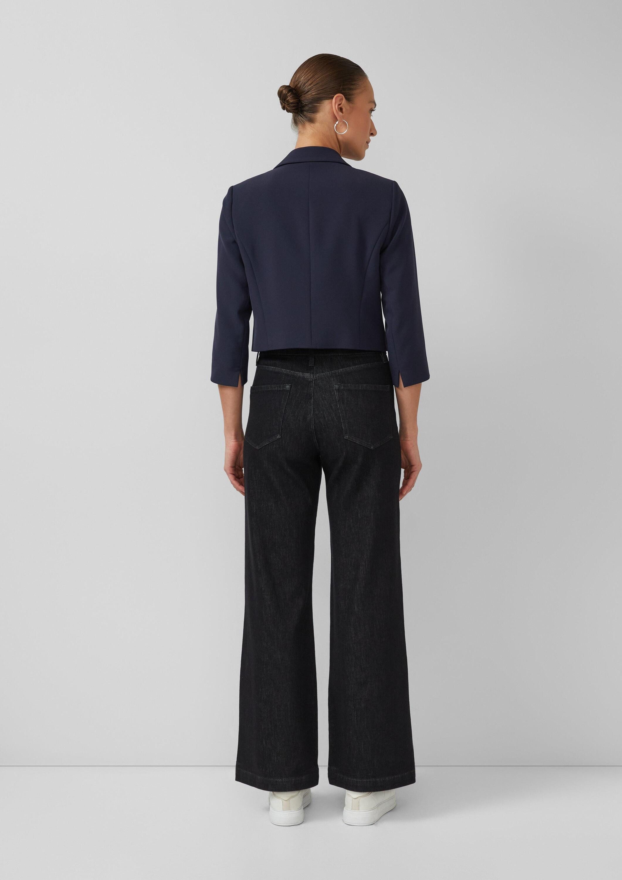 s.Oliver Jackenblazer Indoor-Jacke Cropped-Blazer mit 3/4-Ärmeln