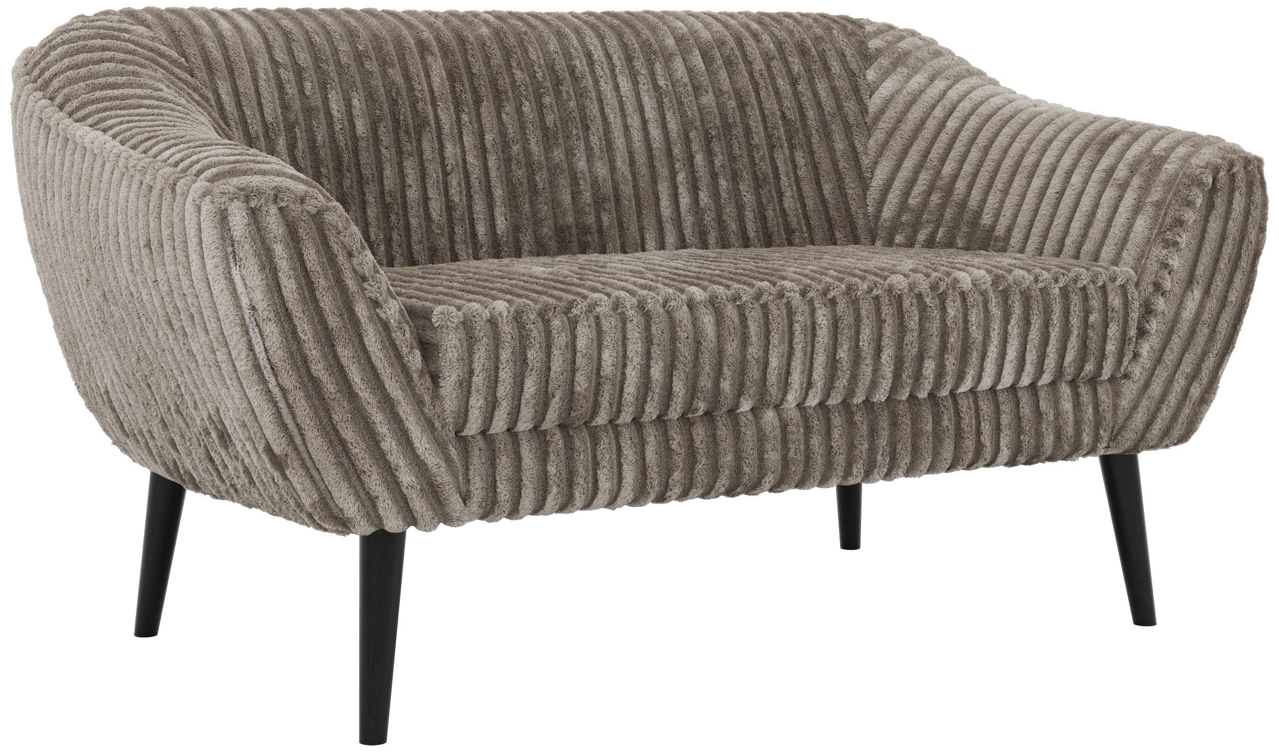 MKS MÖBEL Sofa PIRS, 2-Sitzer, Design mit Steppung, Wellenfederung, Scandi-Design, Füße wählbar