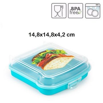 Sanixa Aufbewahrungsdose 3er Set Sandwichbehälter Brotdose bunt Kunststoff Aufbewahrungsdose (3 St., modernes 3er Set Aufbewahrungsdosen), Vesperdose Lunchbox BPA frei Toastaufbewahrung Sandwich Box
