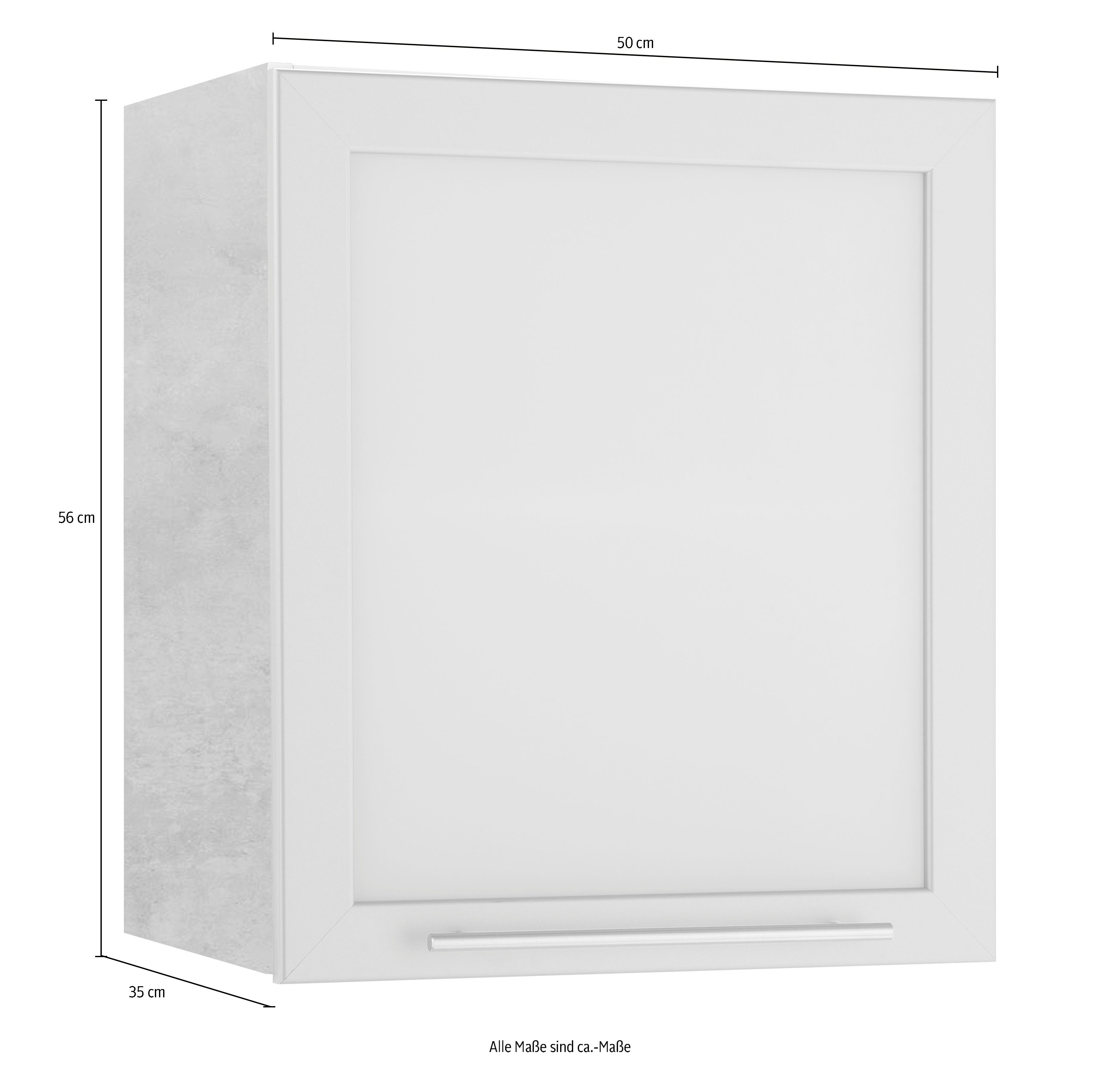 Glashängeschrank Küchen wiho 50 alufarben/betonfarben cm Breite Flexi2
