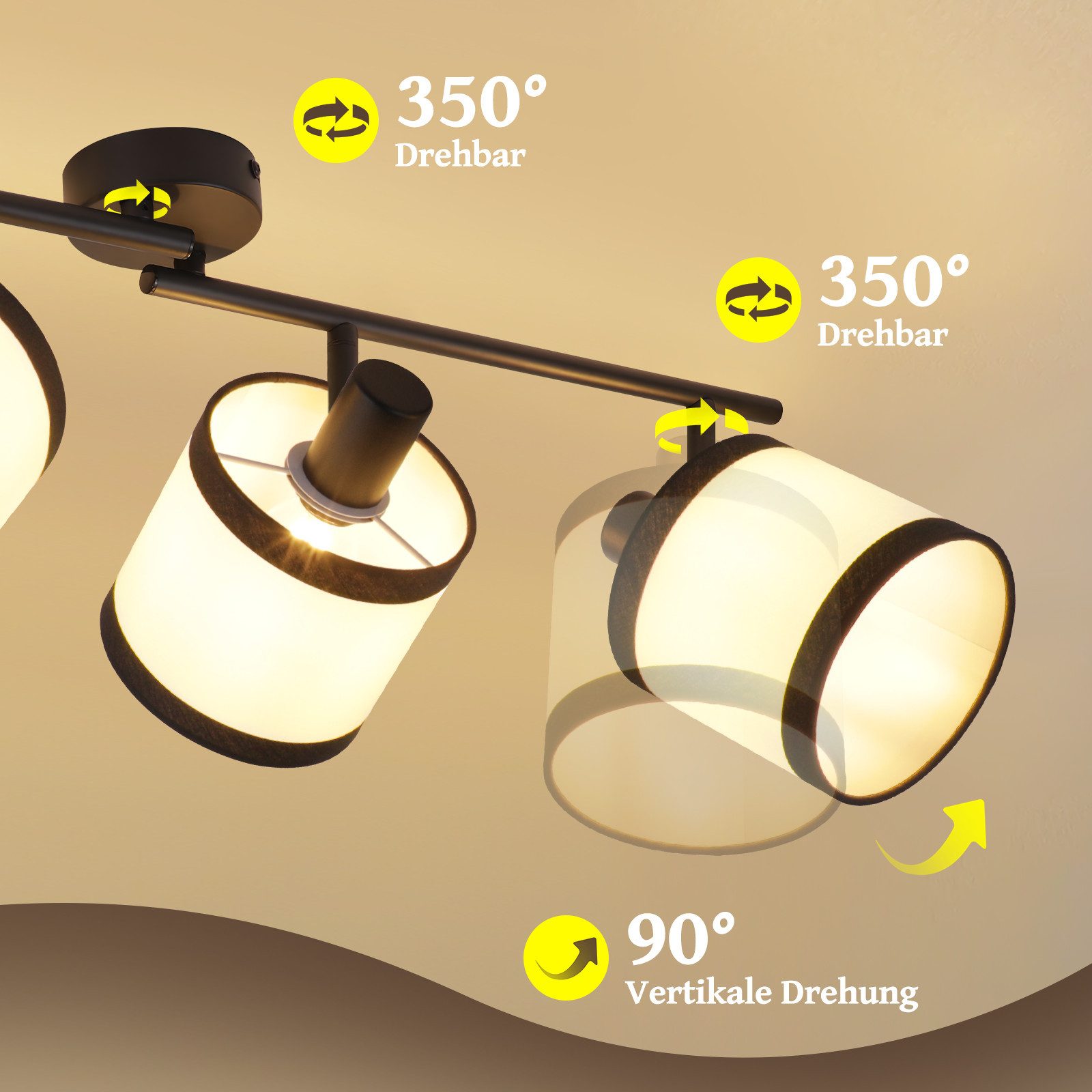 Nettlife Deckenstrahler 1/2//3/4/6 Flammig Schwarz Vintage günstig online kaufen