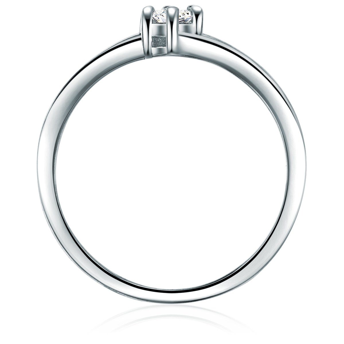 Trilani Silberring silber, mit Zirkonia in Twist-Optik