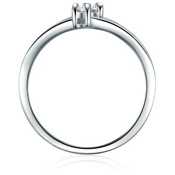 Trilani Silberring Verlobungsring aus Sterling Silber, mit Zirkonia in Twist-Optik