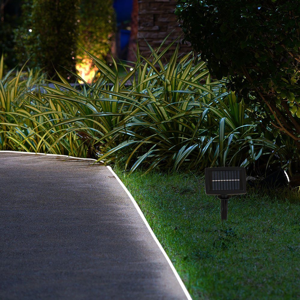GLOBO LIGHTING LED Solarleuchte, LED-Leuchtmittel fest verbaut, Kaltweiß, Lichterkette Solar Solarlichterkette 180x LED mit Erdspieß