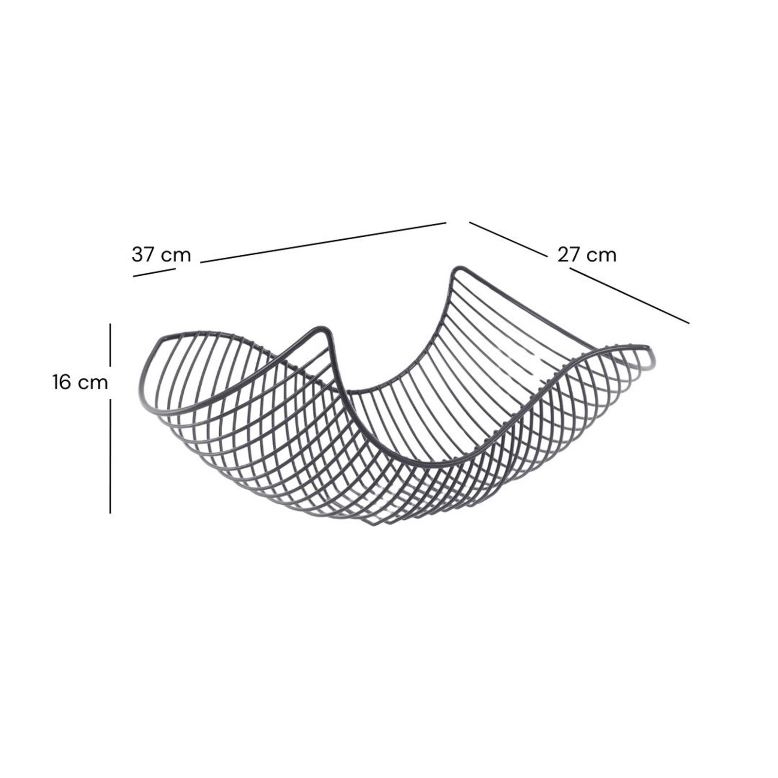 DESIGN DELIGHTS Obstschale GESCHWUNGENER FRÜCHTEKORB "SALOMON", schwarz, Metall, Brotkorb, Metall