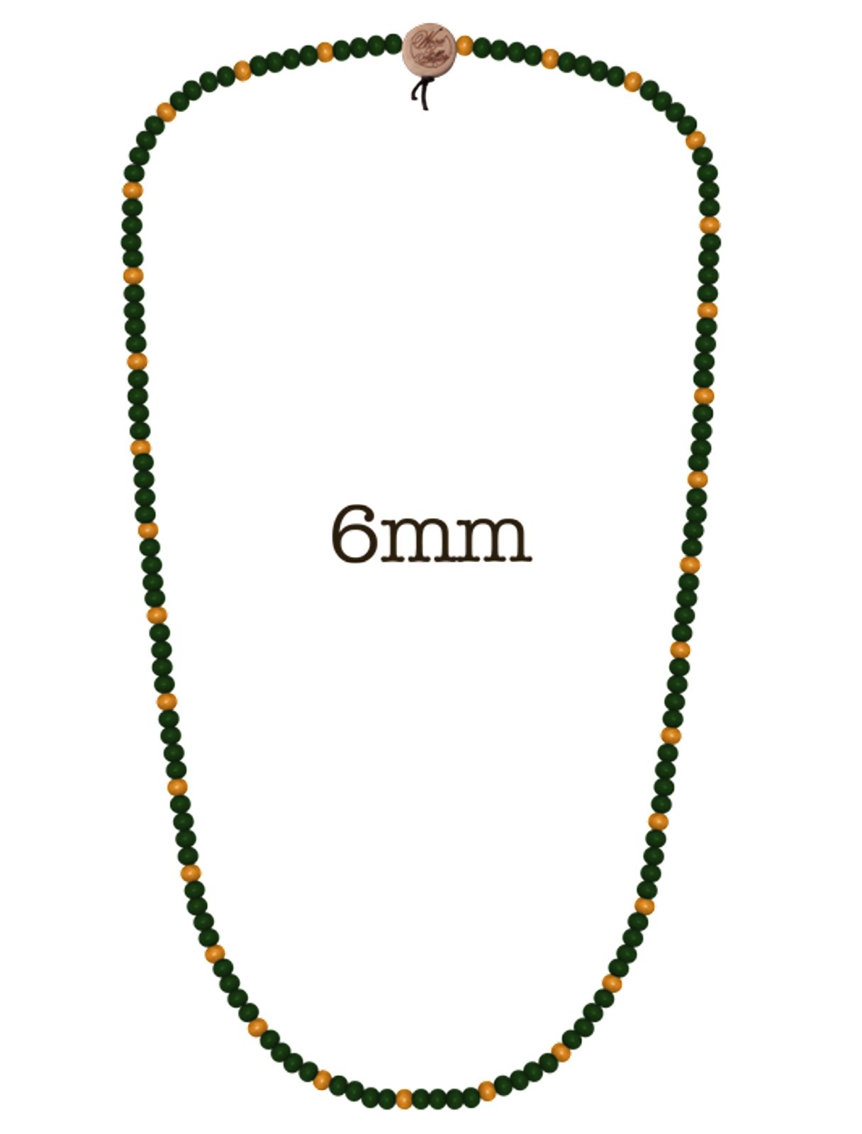 Deluxe Necklace Hals-Schmuck FELLAS FELLAS lässiger Holz-Kette Mode-Schmuck Halsband WOOD Grün/Gelb WOOD Pearl