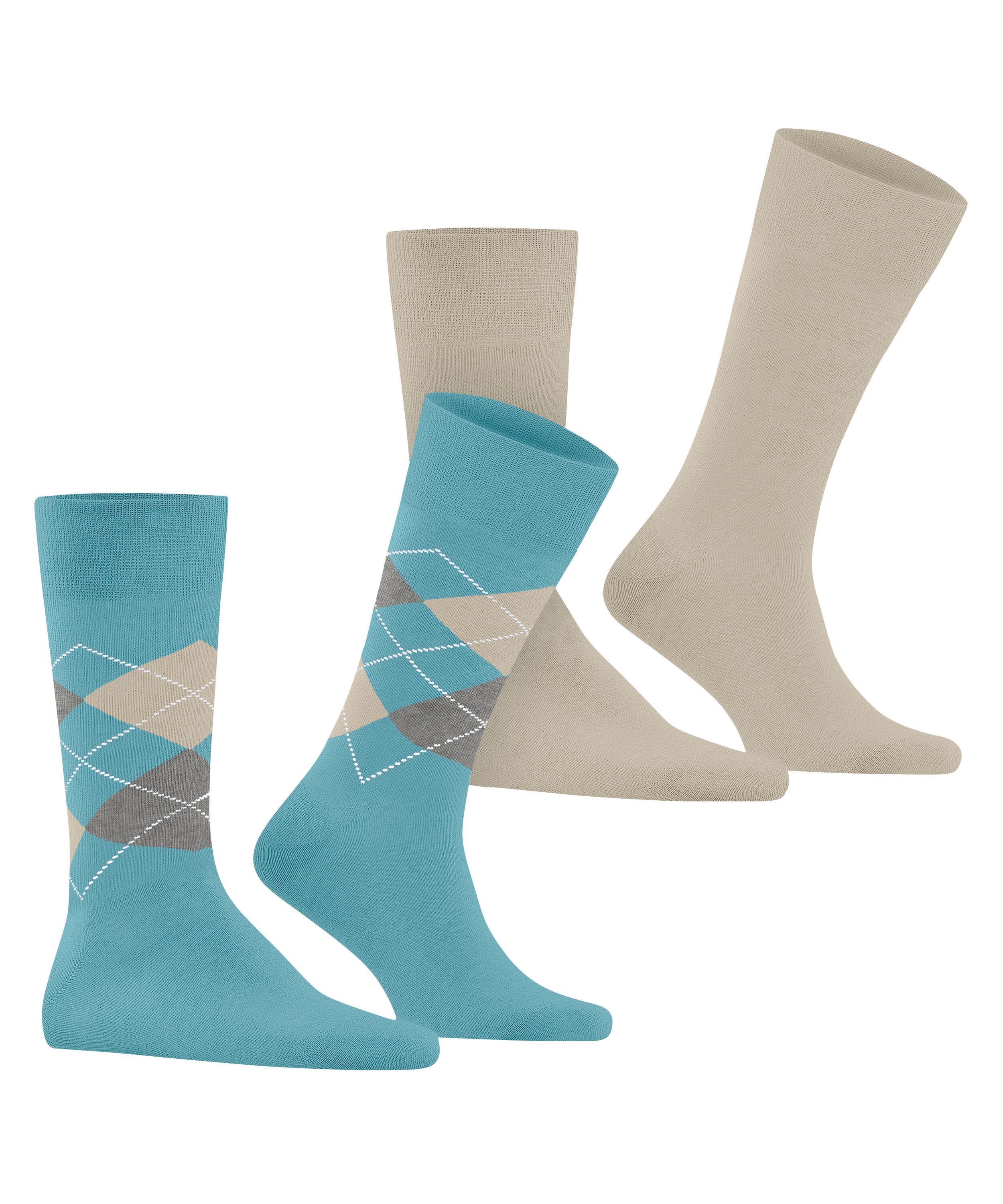 Burlington Socken Everyday Argyle Mix 2-Pack (2-Paar) aus weicher gekämmter Baumwolle
