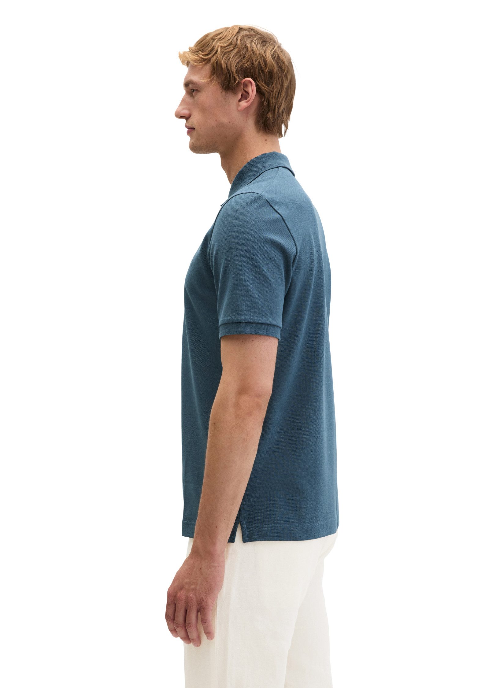 Marc O'Polo Poloshirt aus mittelschwerem Bio-Baumwoll-Viskose-Mix – Bild 2 von 5
