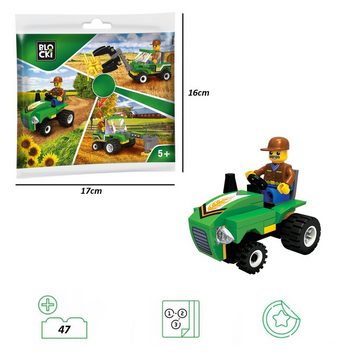 Blocki Konstruktions-Spielset BLOCKI MyFarm Trekker Bausatz Traktor Spielzeug Konstruktionsspielzeug
