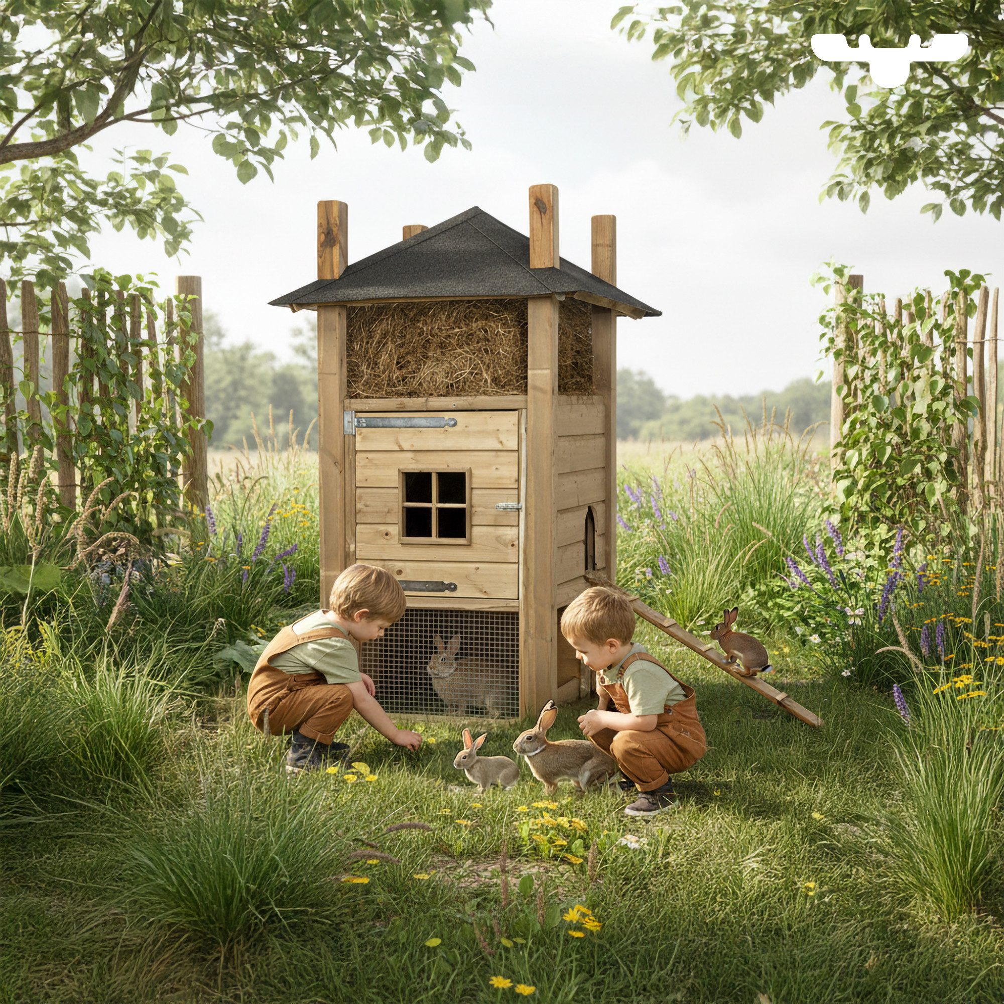 FATMOOSE Freigehege RabbitRest Retreat - Premium Kaninchenstall mit Auslauf für draußen, raubtiersicher, für Hasen & Meerschweinchen, wählbare Varianten