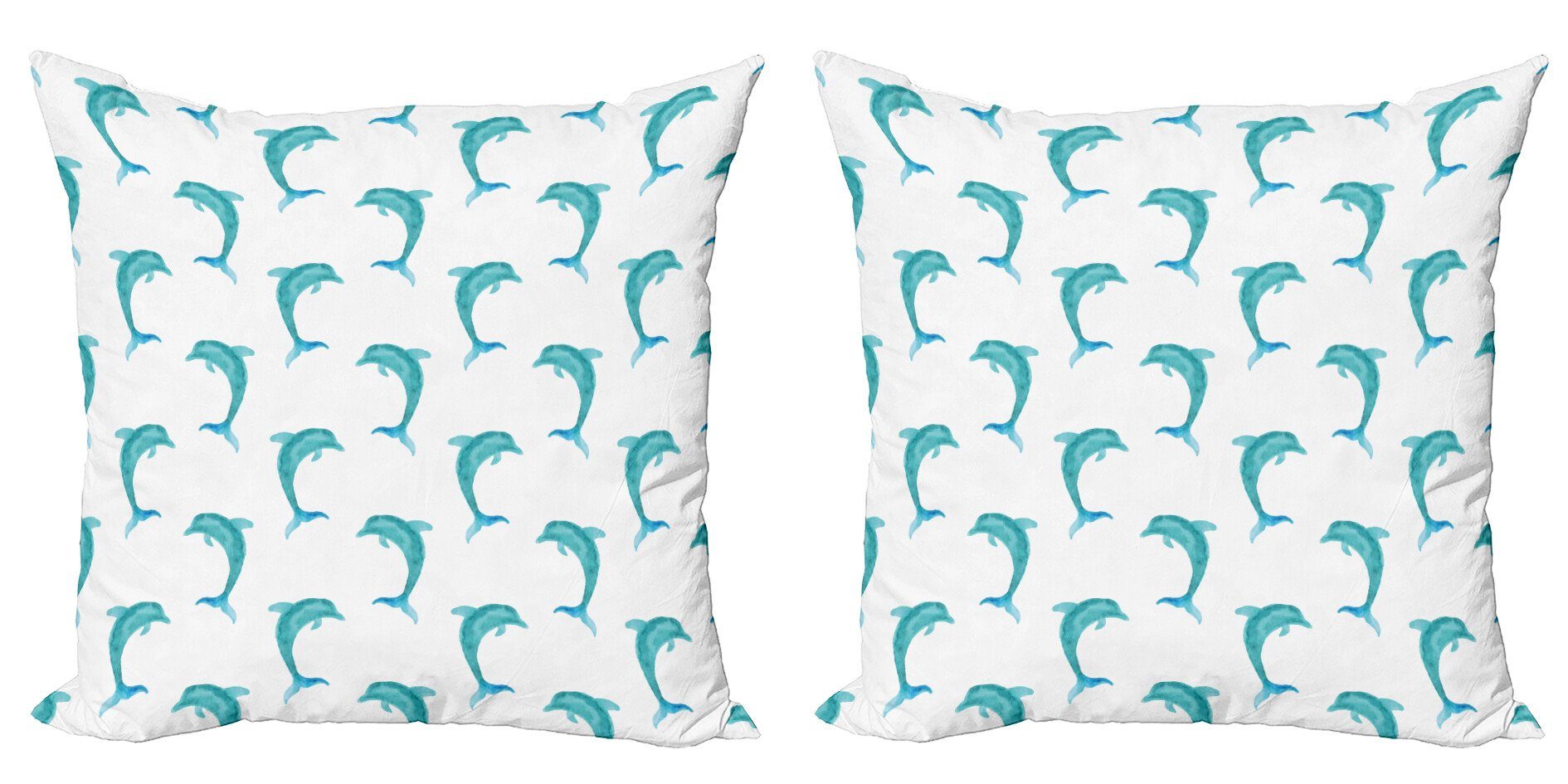 Kissenbezüge Modern Accent Doppelseitiger Digitaldruck, Abakuhaus (2 Stück), Wasser Jumping Dolphin Säugetiere