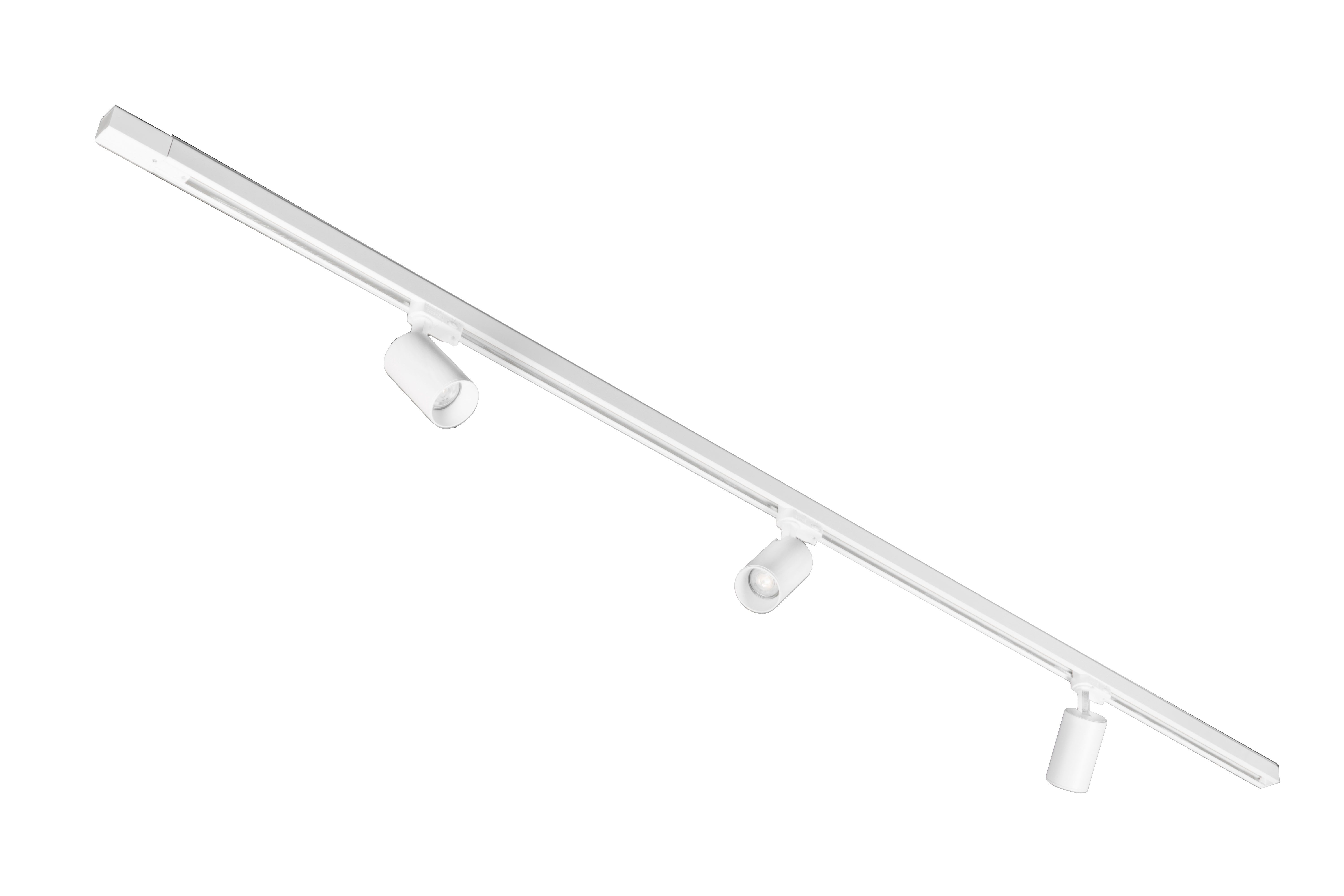 ARCLITE® Schienensystem-Leuchten ARCLITE Schienenstrahler-Set inkl. EUTRAC 3-Phasen-Stromschiene, LED wechselbar, Warmweiß, GU10, LED