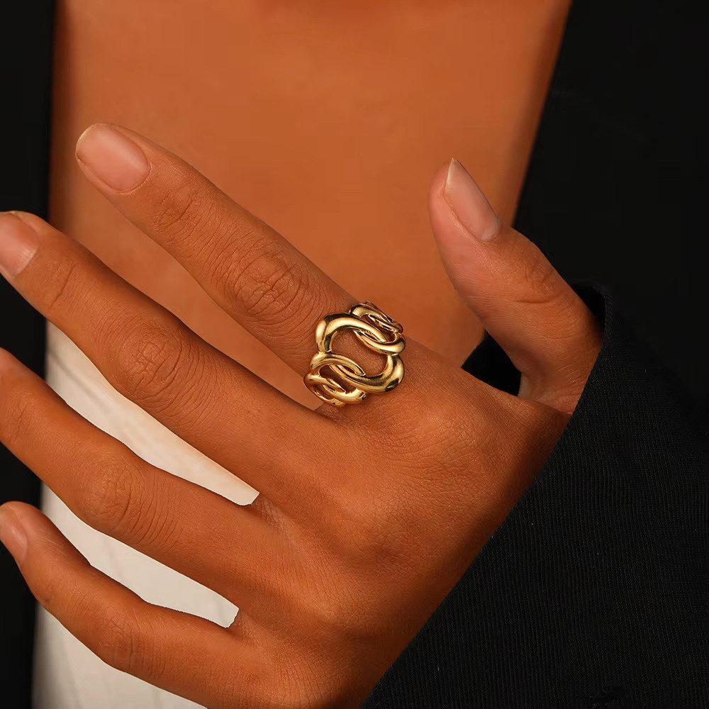 RWEUOQ Fingerring Verstellbare Damenringe, Offener hohler günstig online kaufen