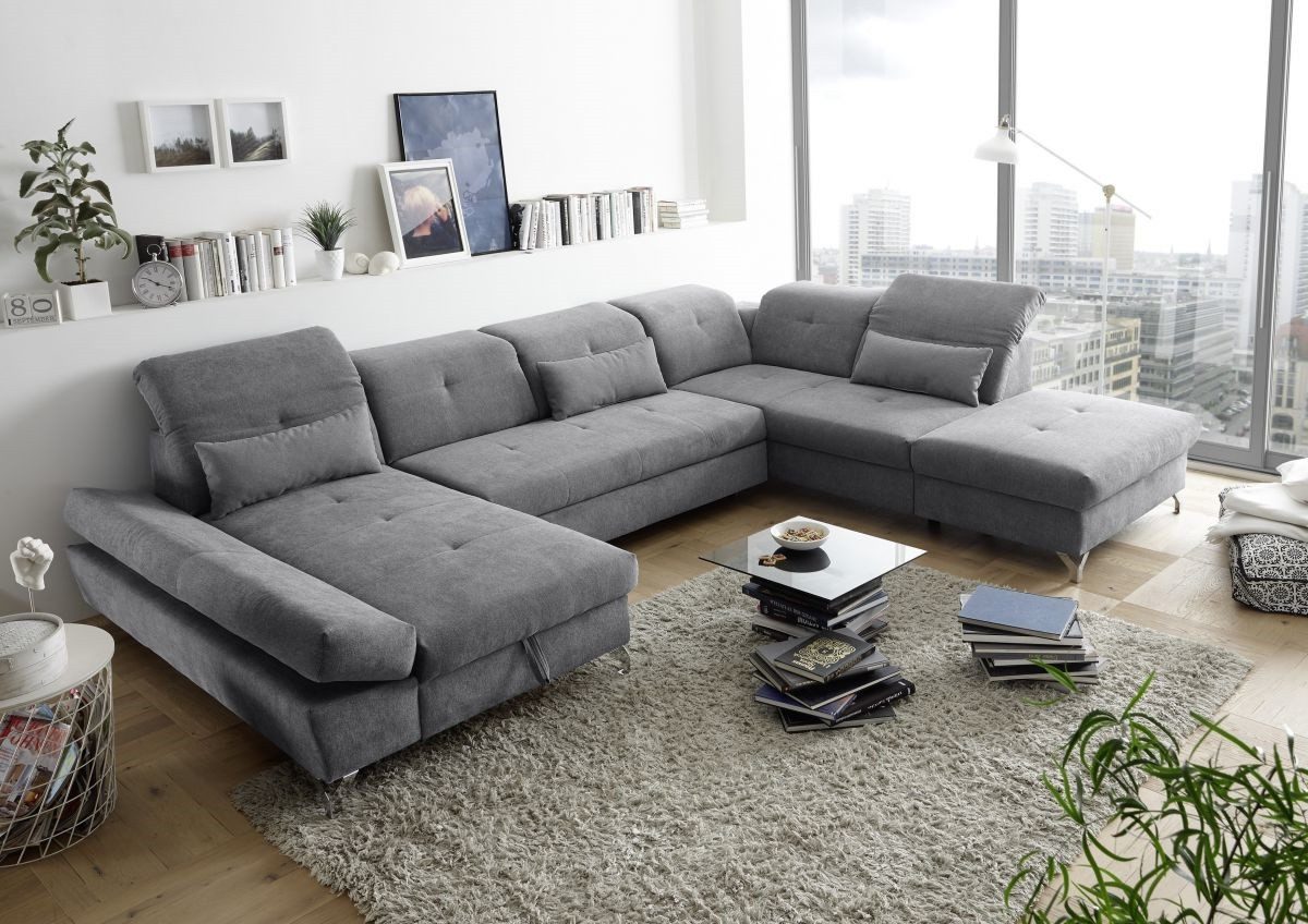 ED EXCITING DESIGN Wohnlandschaft "Melfi U-Form mit Bettfunktion, Bettkaste günstig online kaufen