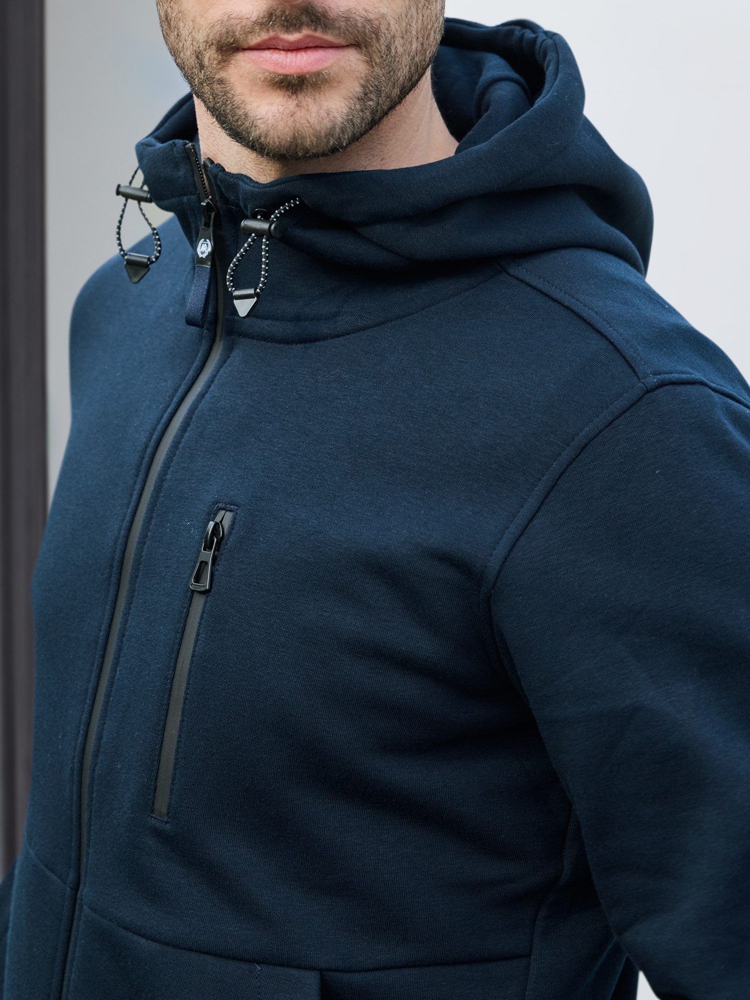 LERROS Kapuzensweatjacke Sweatjacke im Hoodie-Look aus Mischgewebe