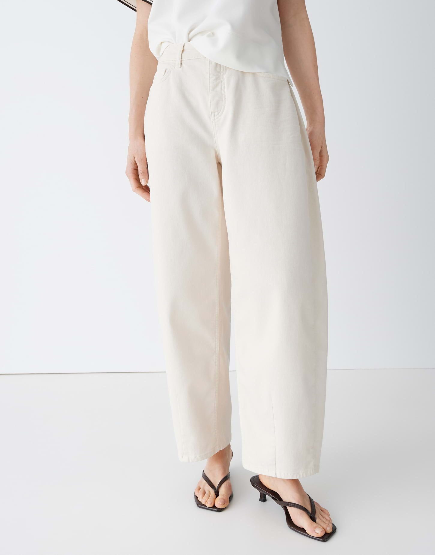 OPUS Relax-fit-Jeans Barrel Jeans aus BCI Cotton Mid Rise Pull-on, Crinkle-Effekte, 5-Pocket-Design