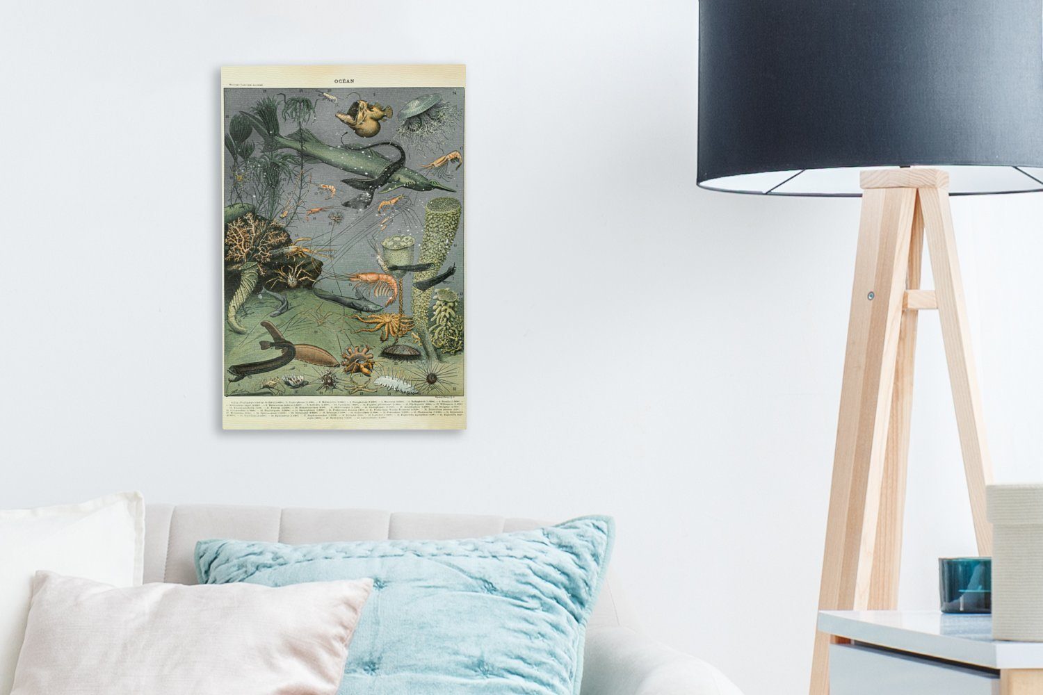 Meerestiere - Gemälde, OneMillionCanvasses® St), Zackenaufhänger, Natur, inkl. Leinwandbild (1 20x30 Korallen cm fertig - bespannt Leinwandbild