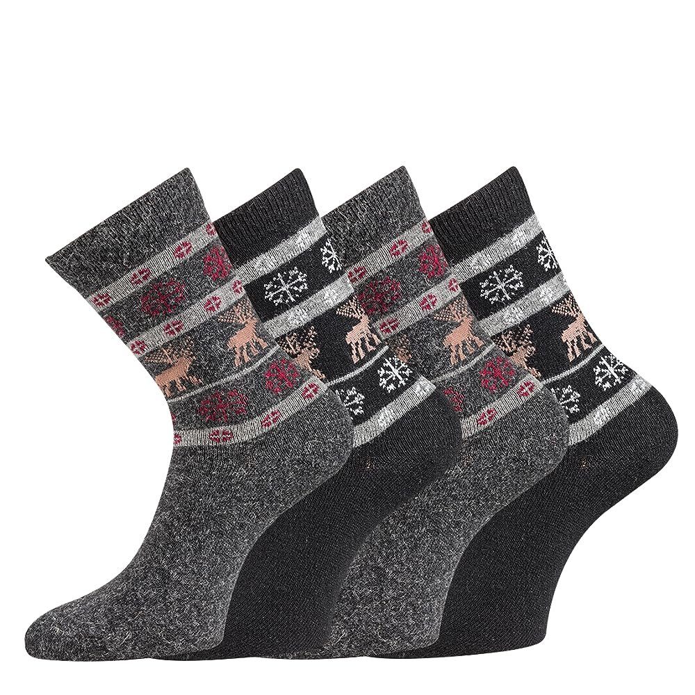 FussFreunde Socken 2 Paar Socken mit Alpaka-Wolle Skandinavien Style für Damen & Herren Anthrazit/Schwarz