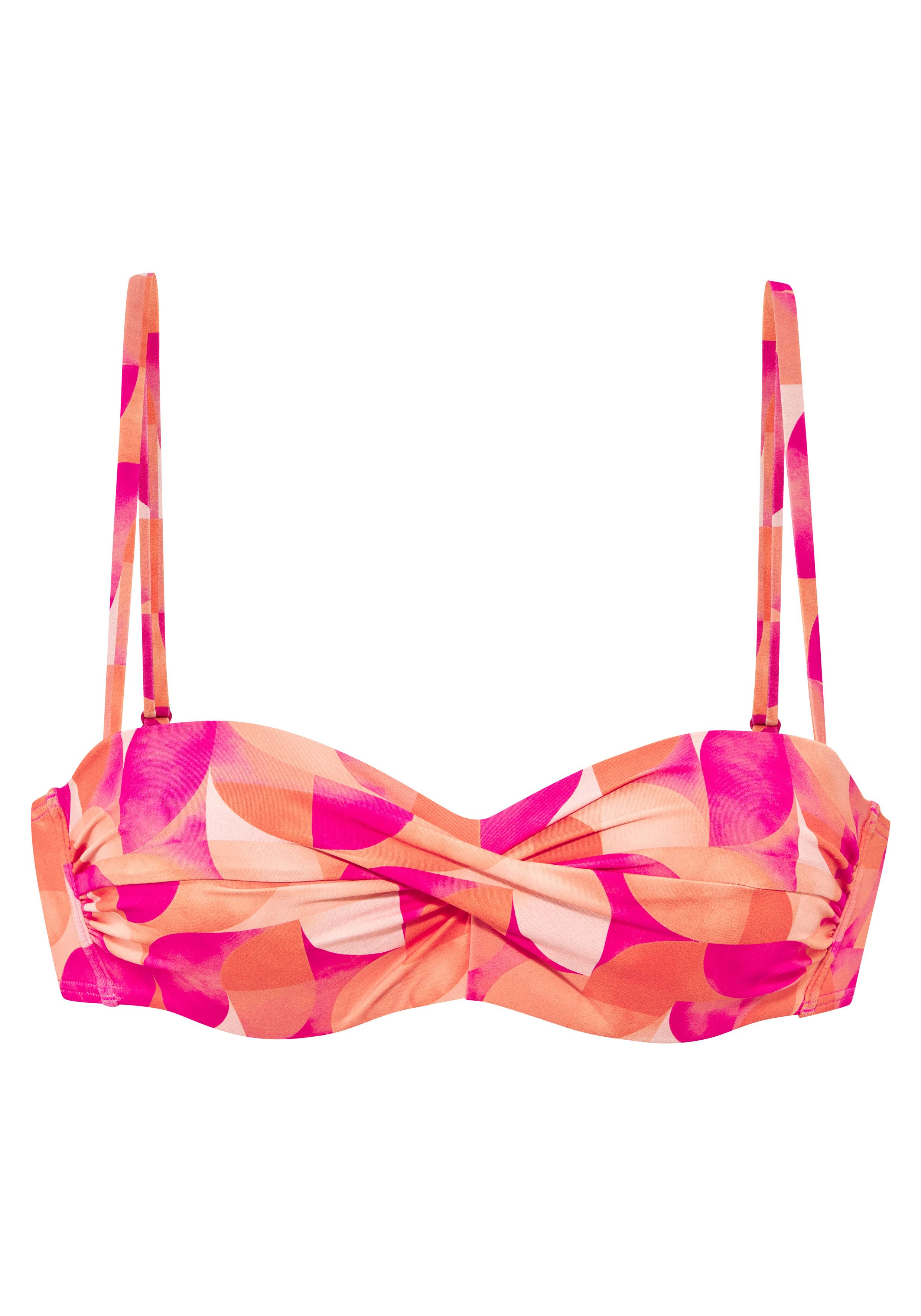 LASCANA Bügel-Bandeau-Bikini-Top Tilly, mit modernem Allover-Print